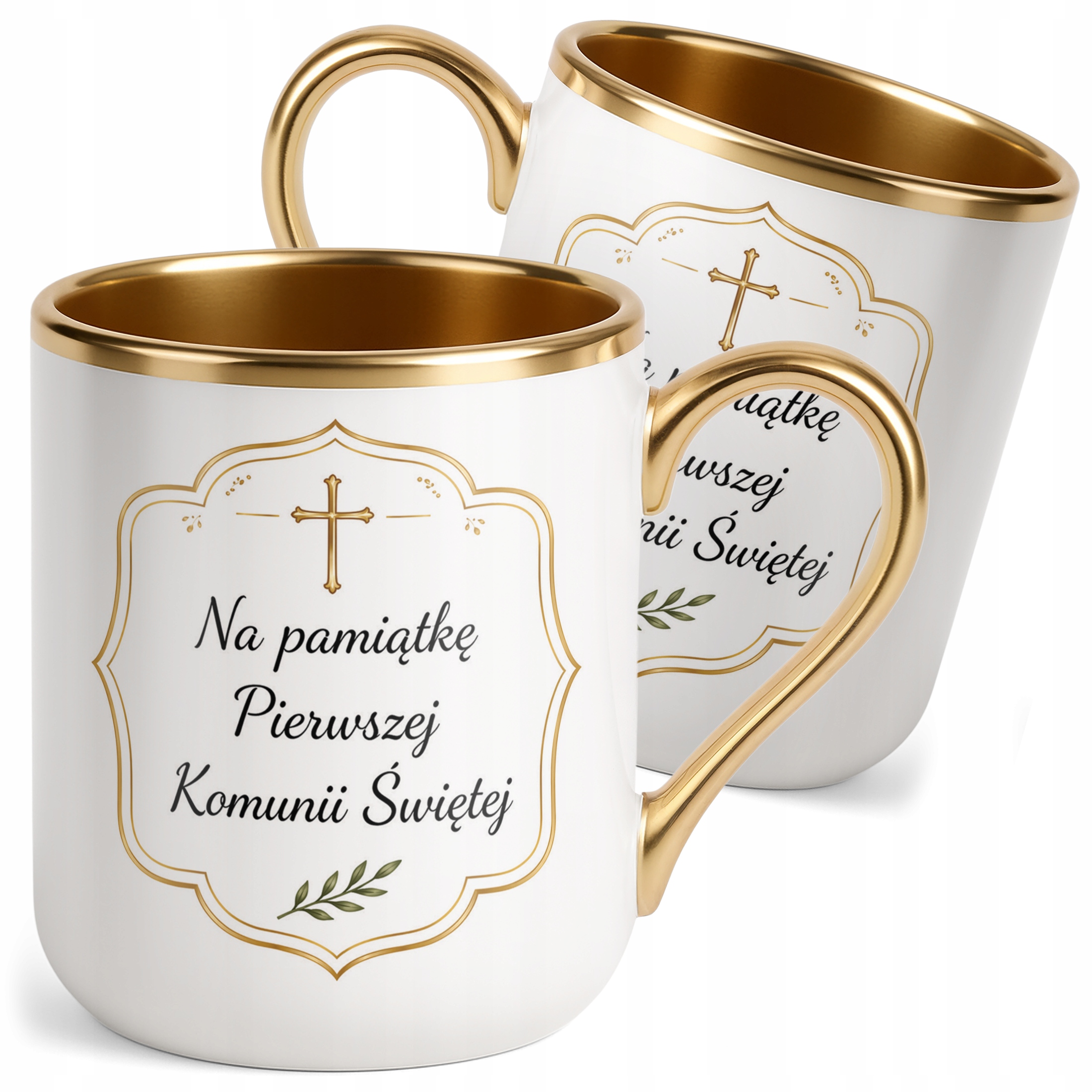 Kubek złoty Pierwsza Komunia Święta pamiątka dla gości komunijnych prezent