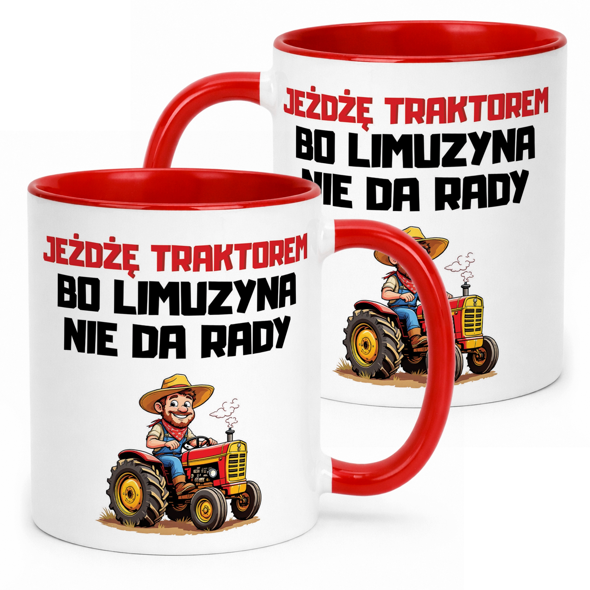 Kubek Czerwony Rolnik Dla Rolnika Traktor Zabawny Prezent Upominek
