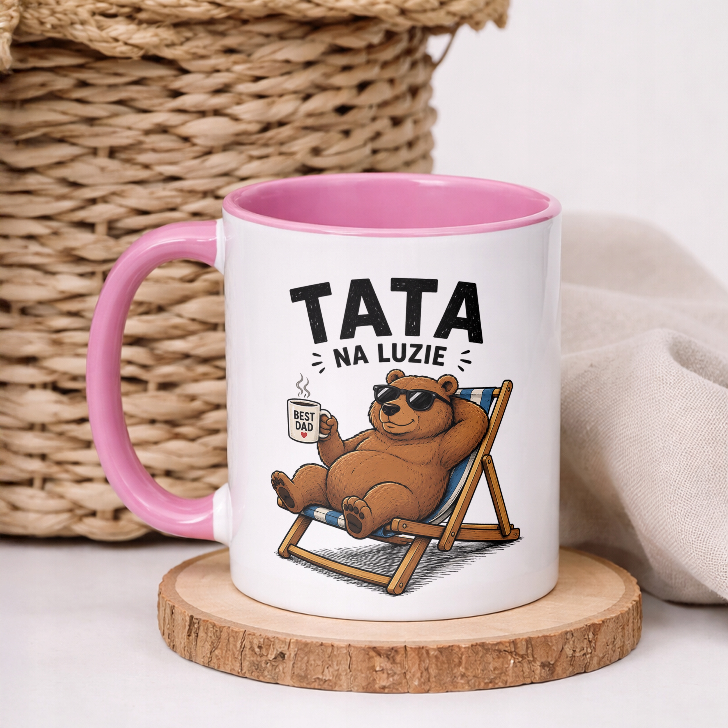 Kubek Różowy Dzień Ojca prezent dla taty upominek dla taty