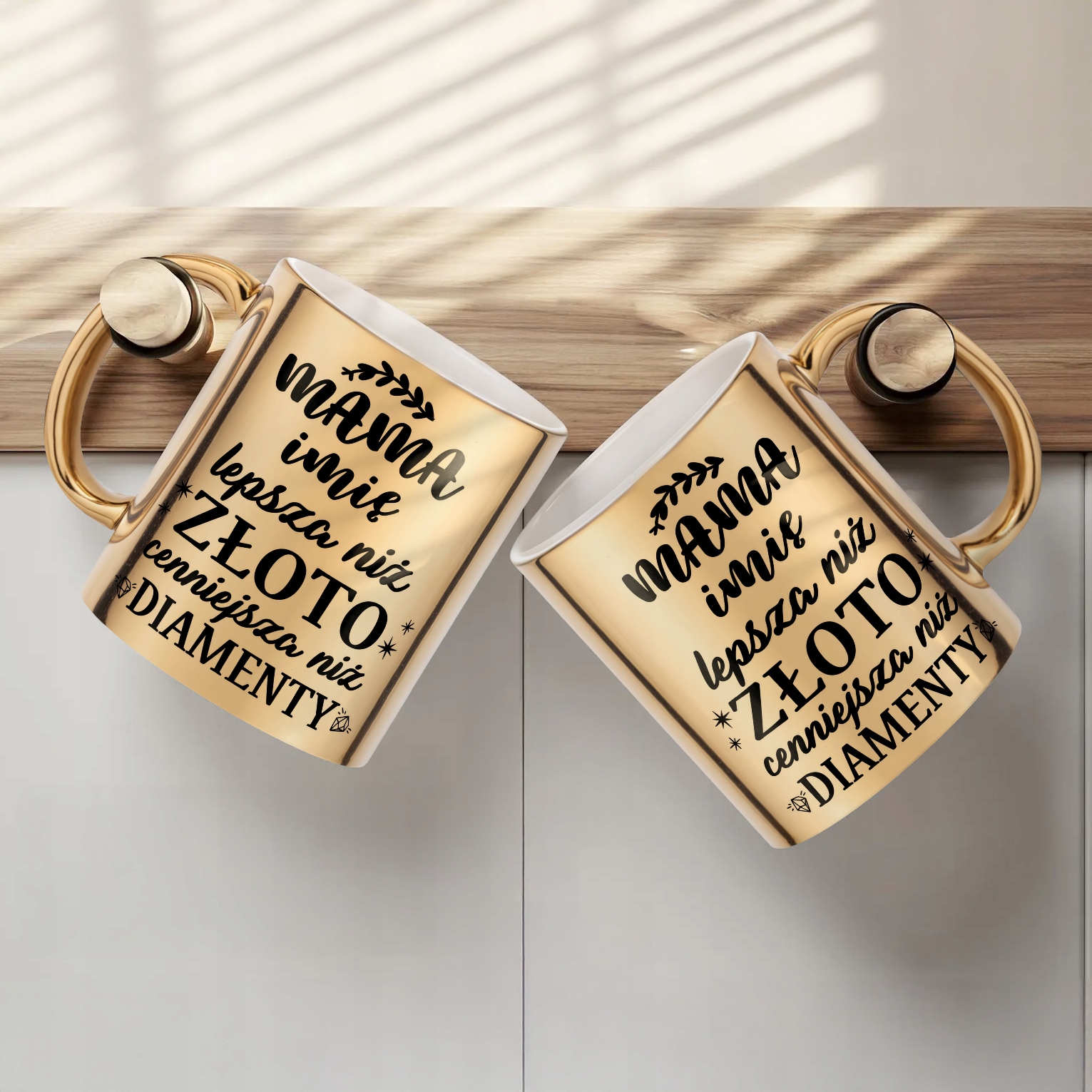Złoty Kubek ceramiczny Personalizowany Dzień Matki Dla Mamy Prezent
