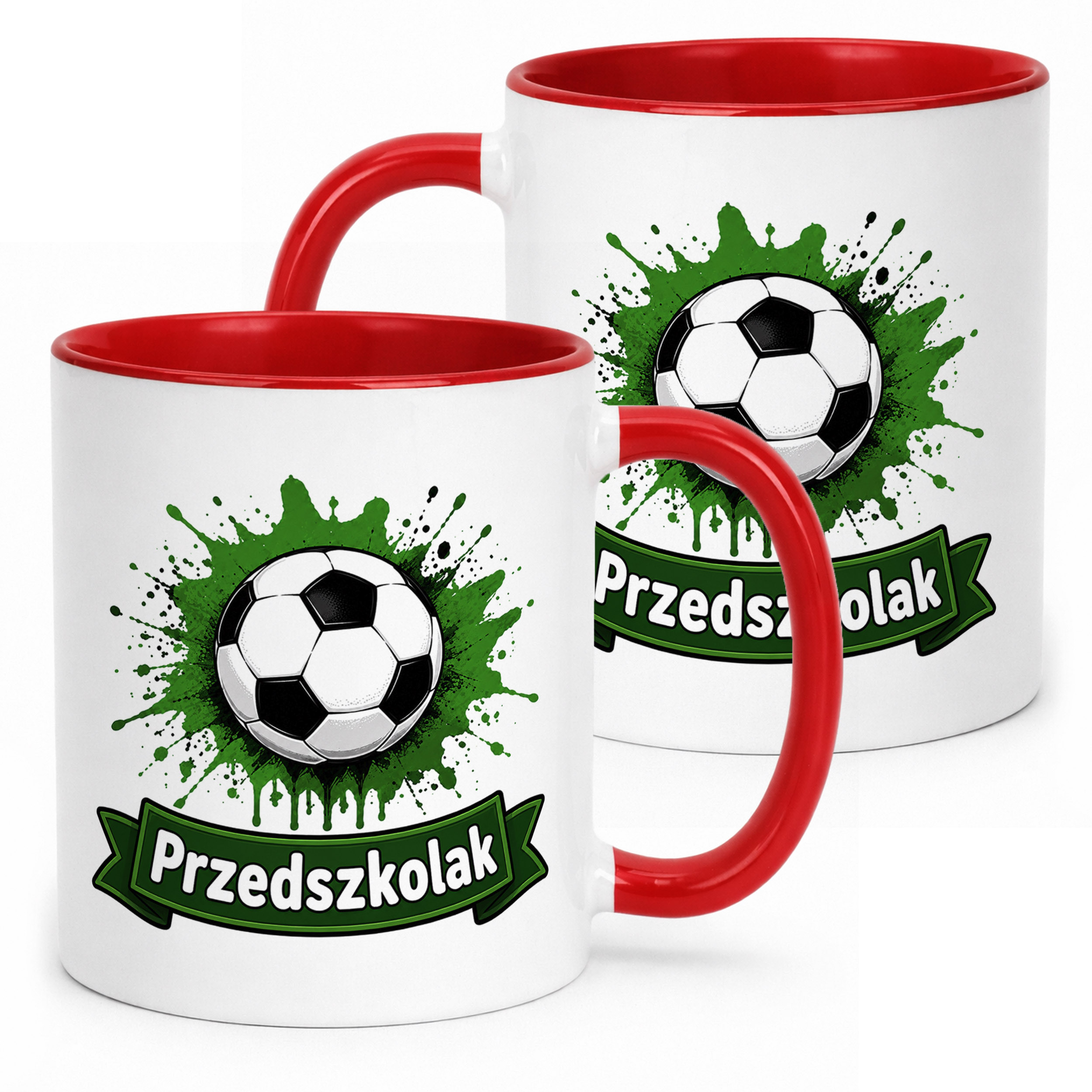 Kubek Czerwony z nadrukiem Przedszkolak Szkoła Dla Dzieci Prezent