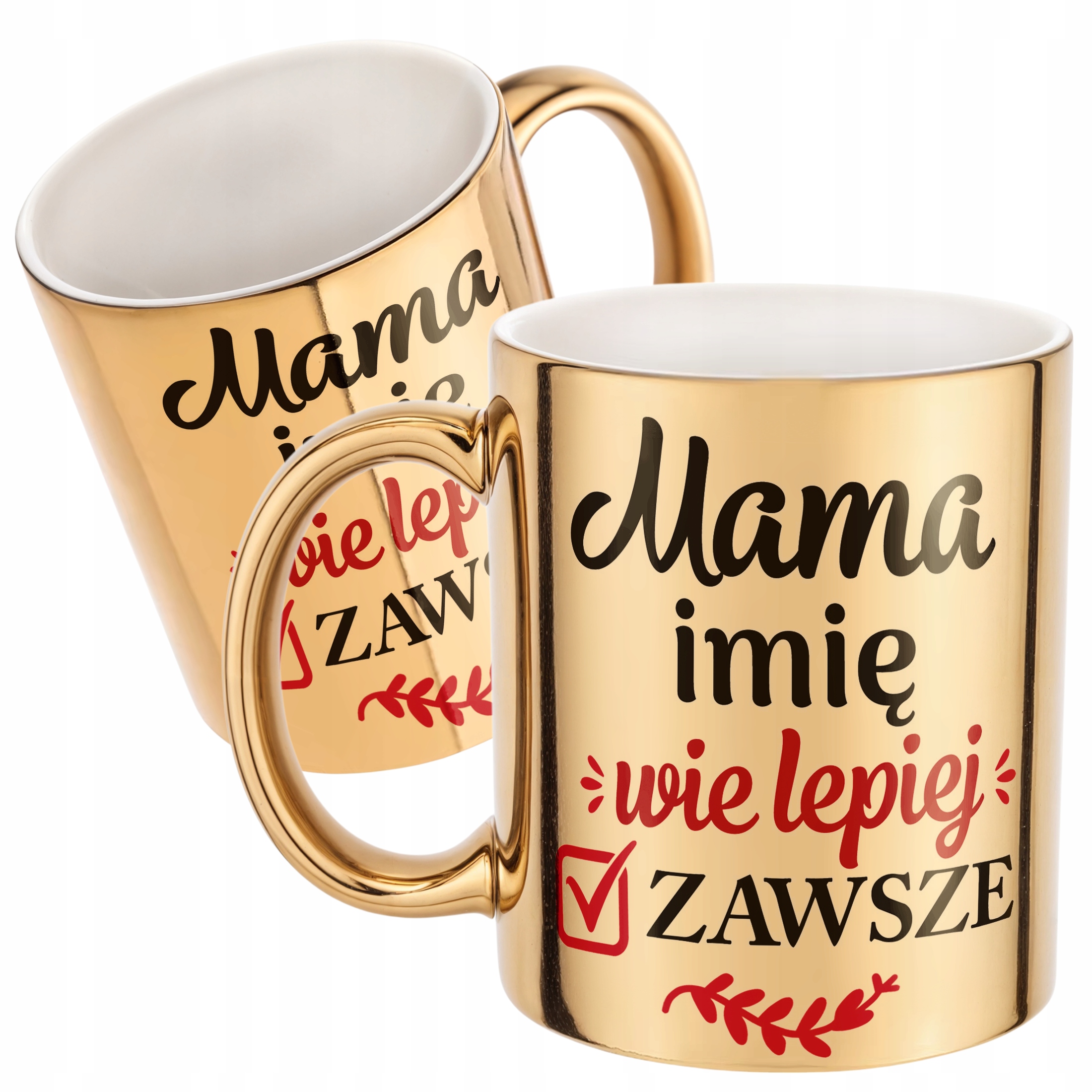 Złoty Kubek ceramiczny Personalizowany Dzień Matki Dla Mamy Prezent