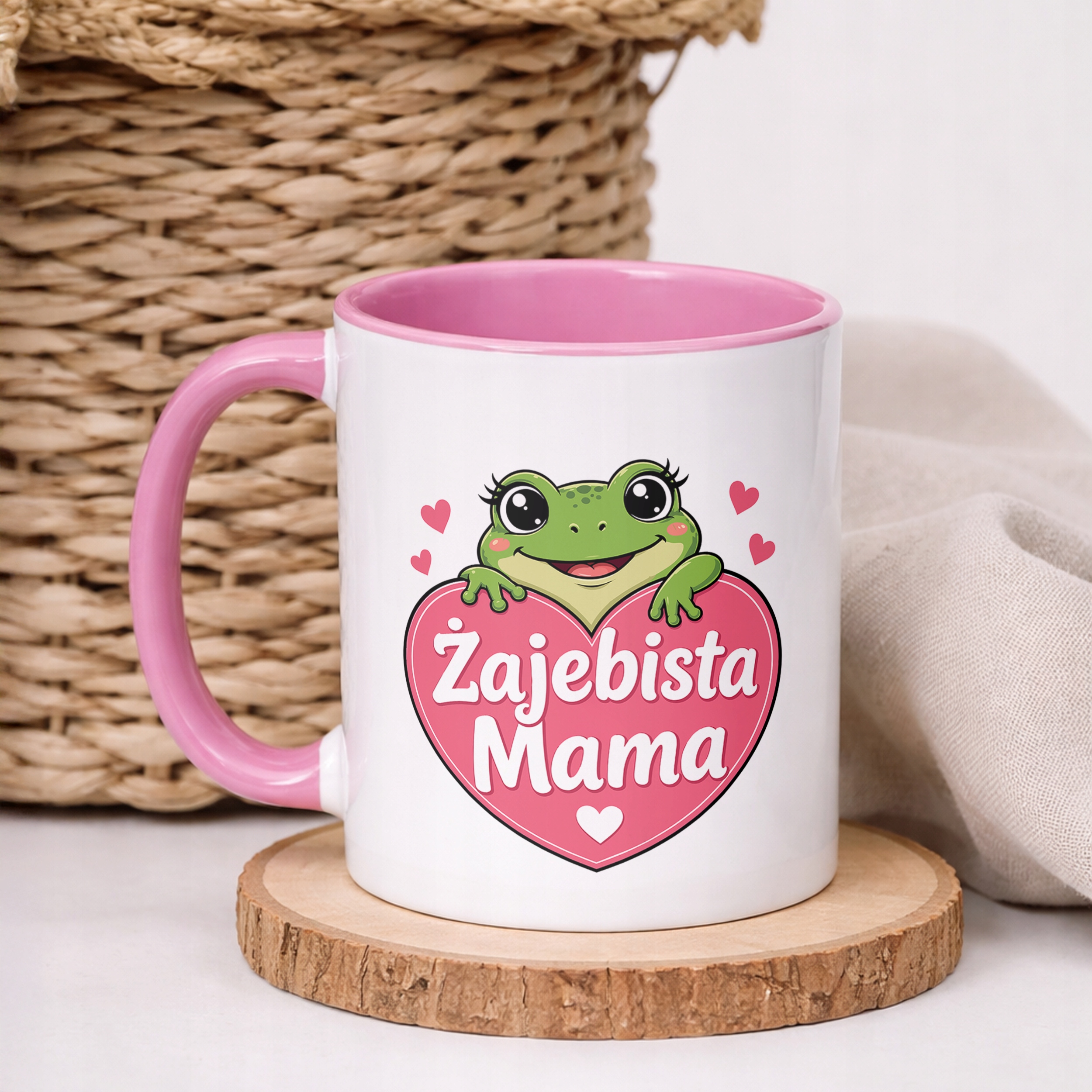 Dzień Matki prezent dla mamy kubek różowy elegancki prezent dla mamy