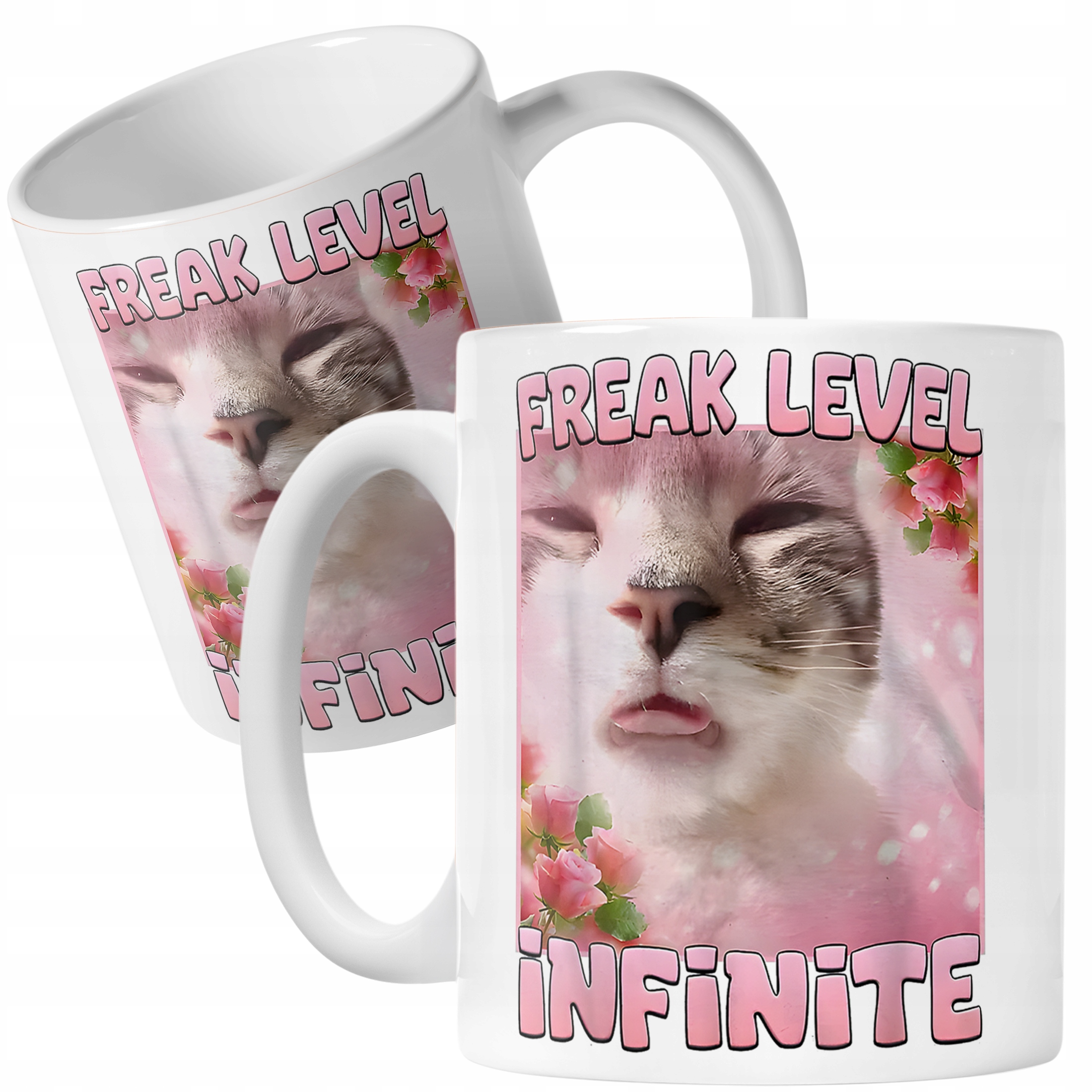 Kubek ceramiczny Freak Level Infinite viral tiktok mem