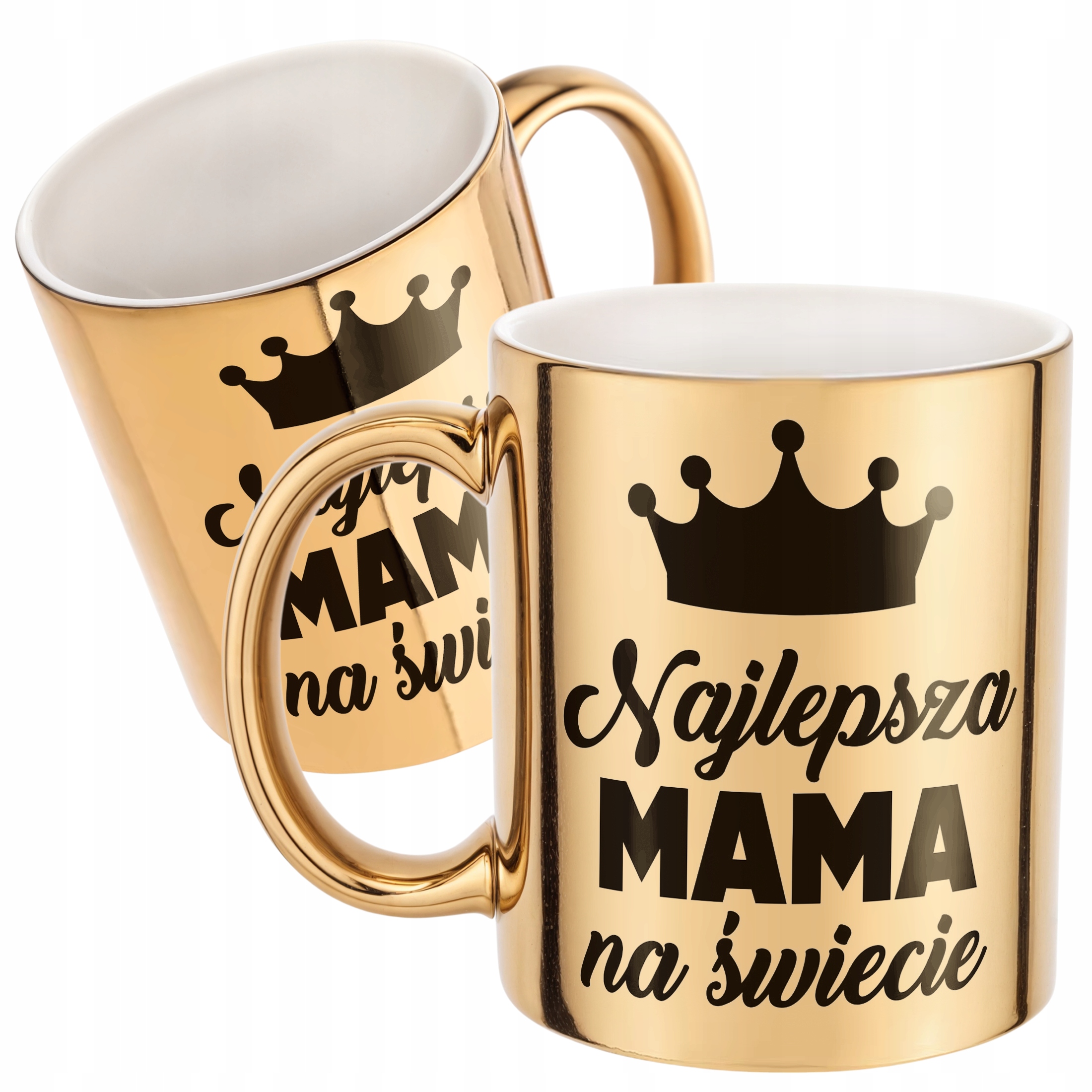 Złoty Kubek ceramiczny Dzień Matki Dla Mamy Najlepsza Mama na Świecie