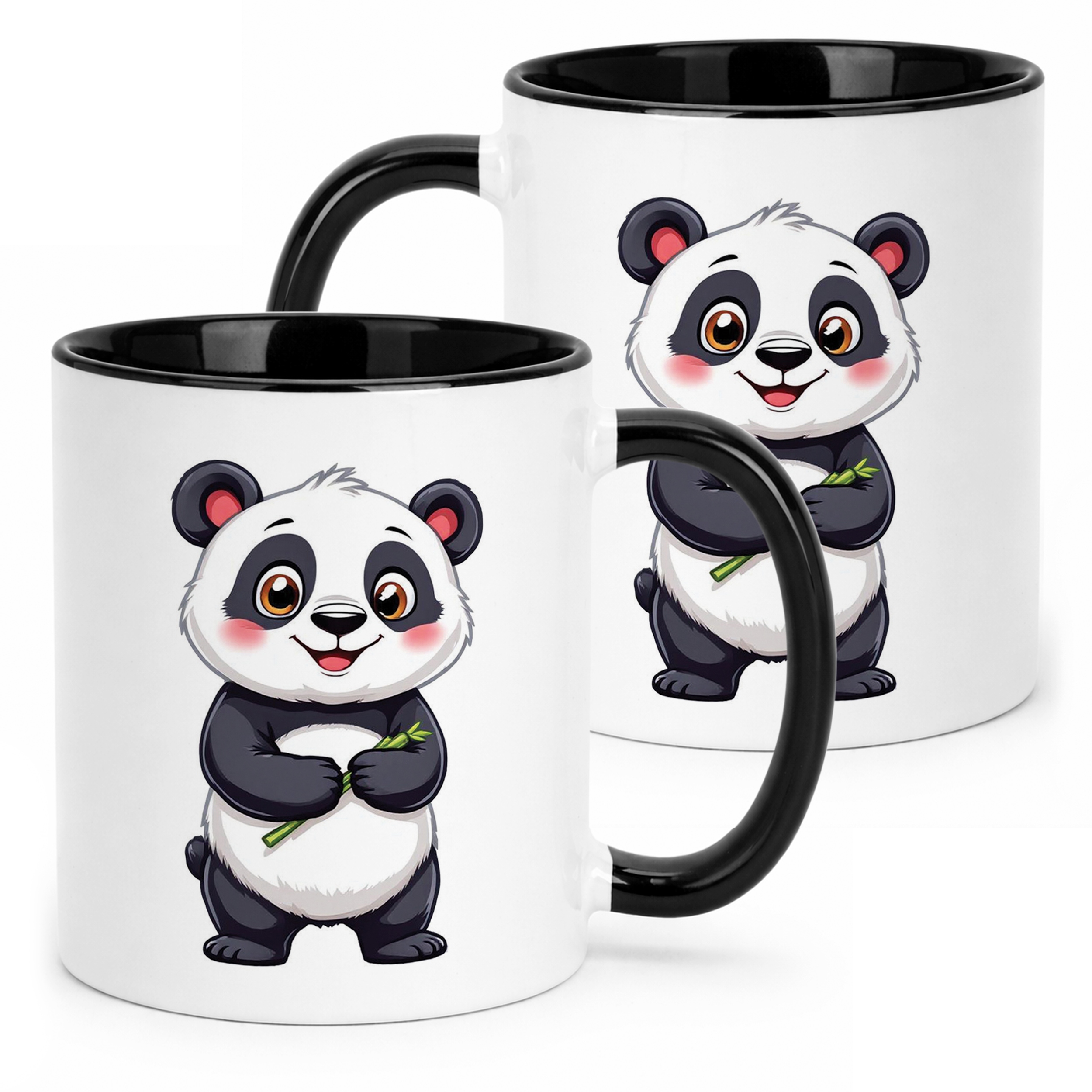 Kubek Czarny Panda Zwierzak Słodki Dla Dzieci Prezent
