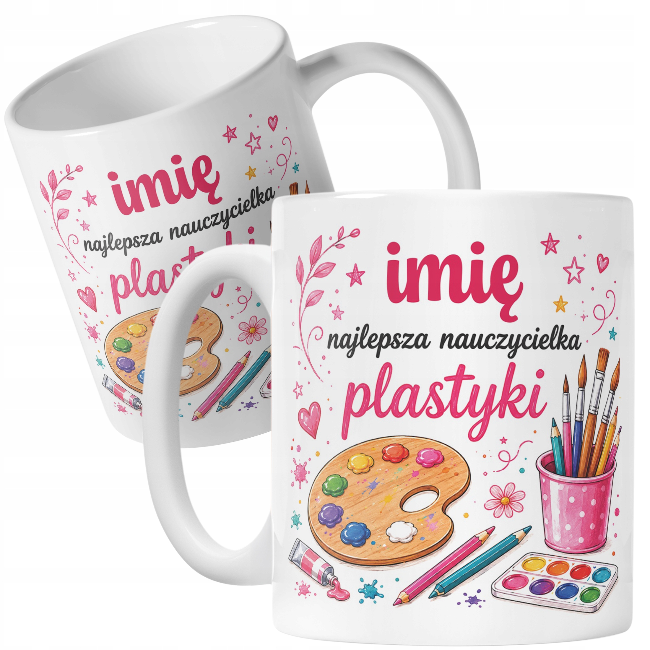 Kubek z Imieniem Dzień Nauczyciela Zakończenie Roku Plastyka Prezent