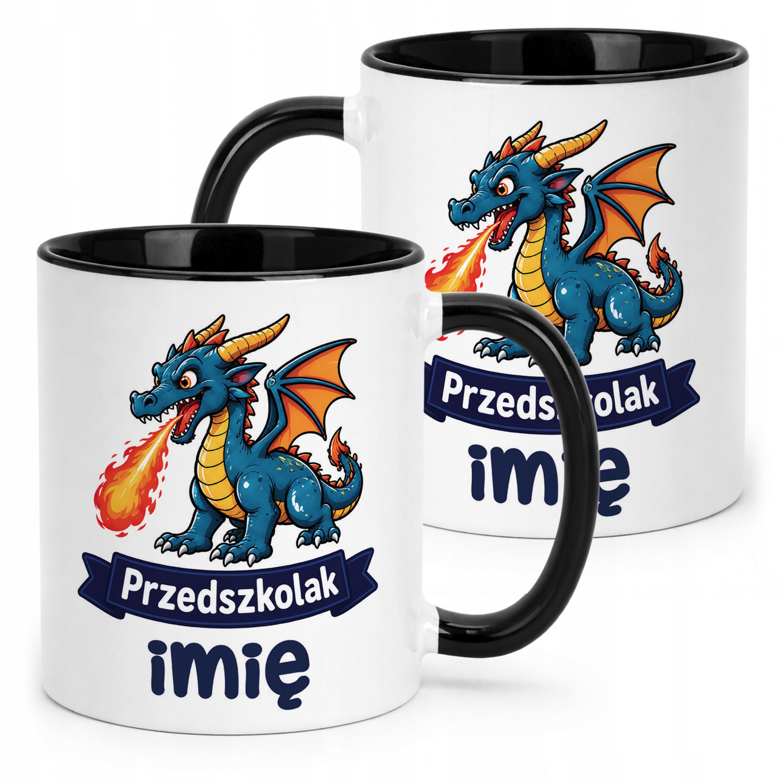 Kubek Czarny z nadrukiem personalizowany Przedszkolak Szkoła Dla Dzieci