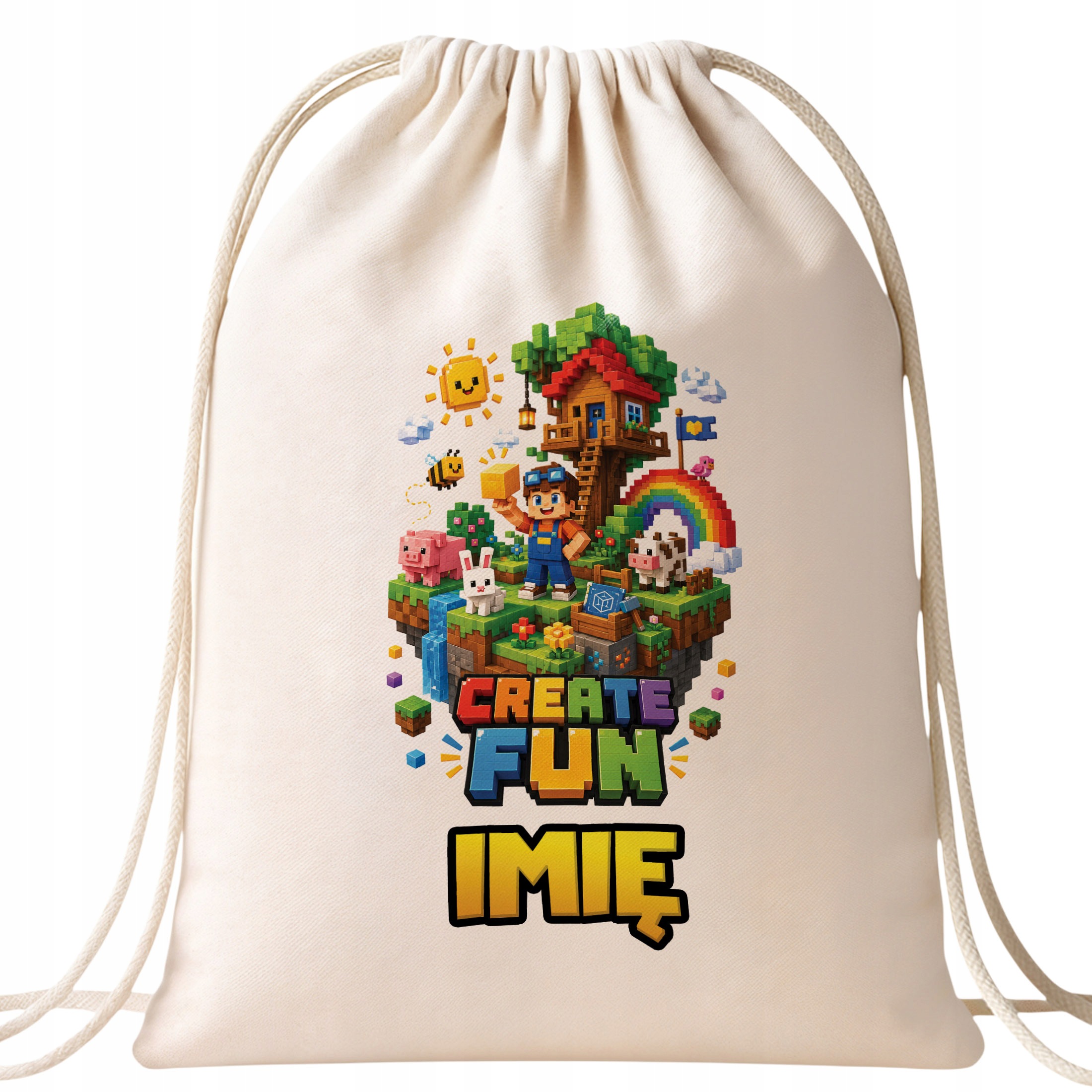Zestaw Personalizowany Plecak Worek Kubek Czarny gra Create Fun Prezent