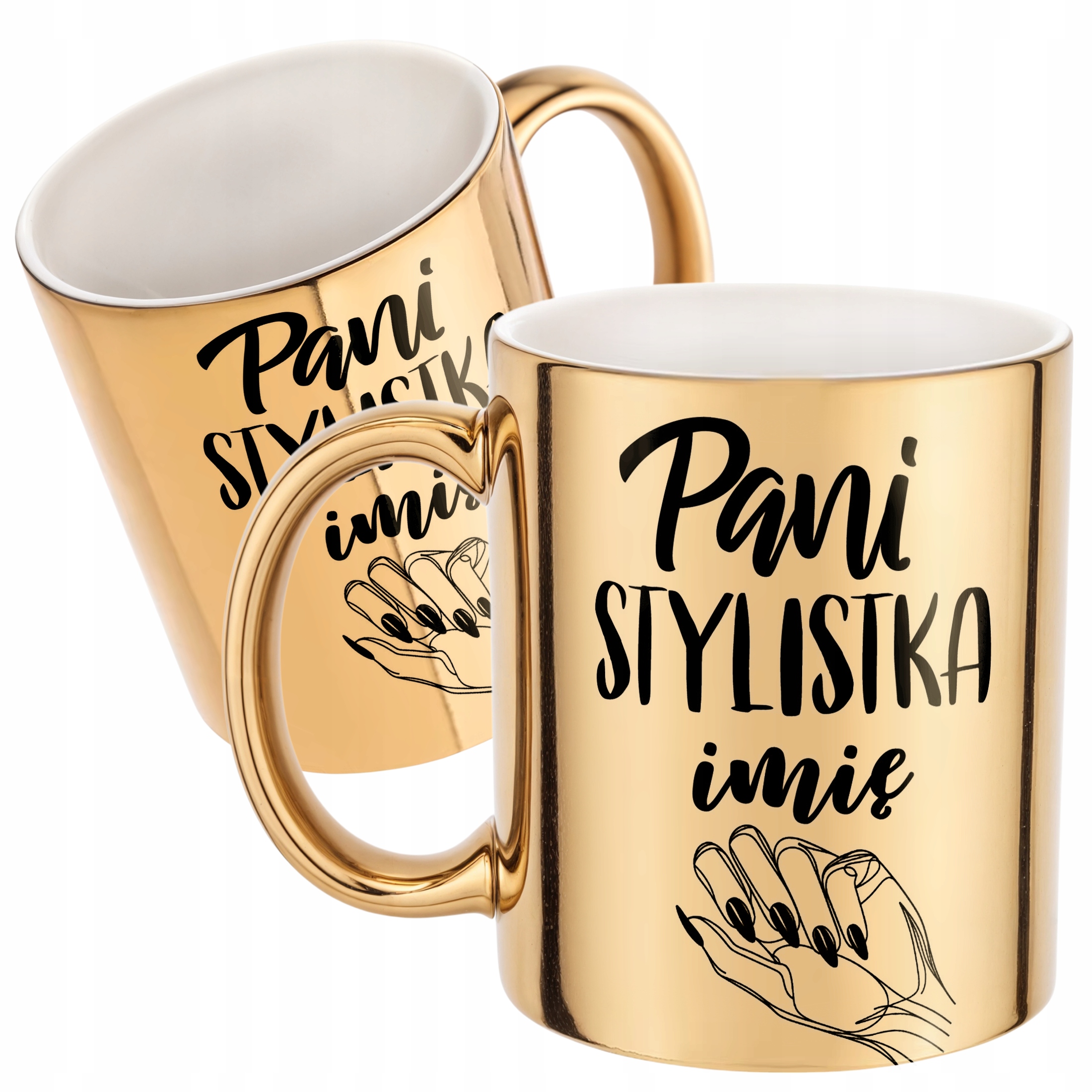 Złoty Kubek Personalizowany Pani Stylistka Dla Stylistki Paznokci Prezent