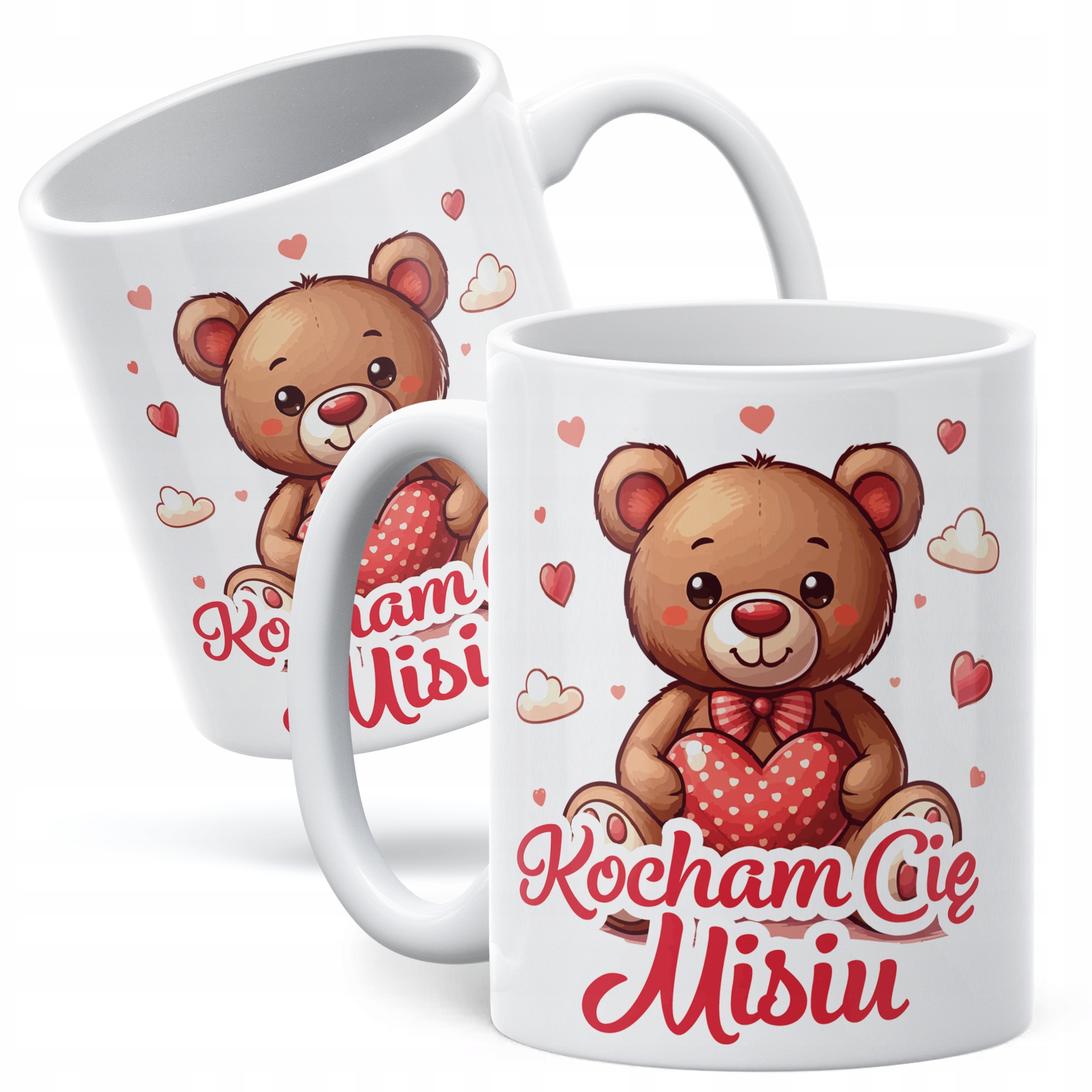 Kubek walentynkowy na Walentynki Kocham Cię Misiu Miś Prezent Upominek