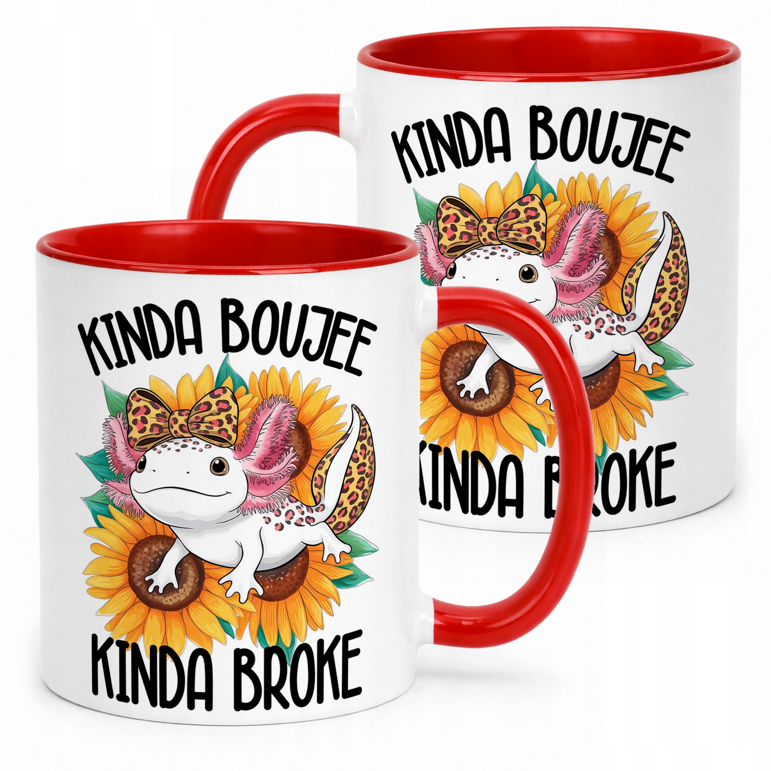 Czerwony kubek dla dzieci uroczy płaz Aksolotl Axolotl Różowy