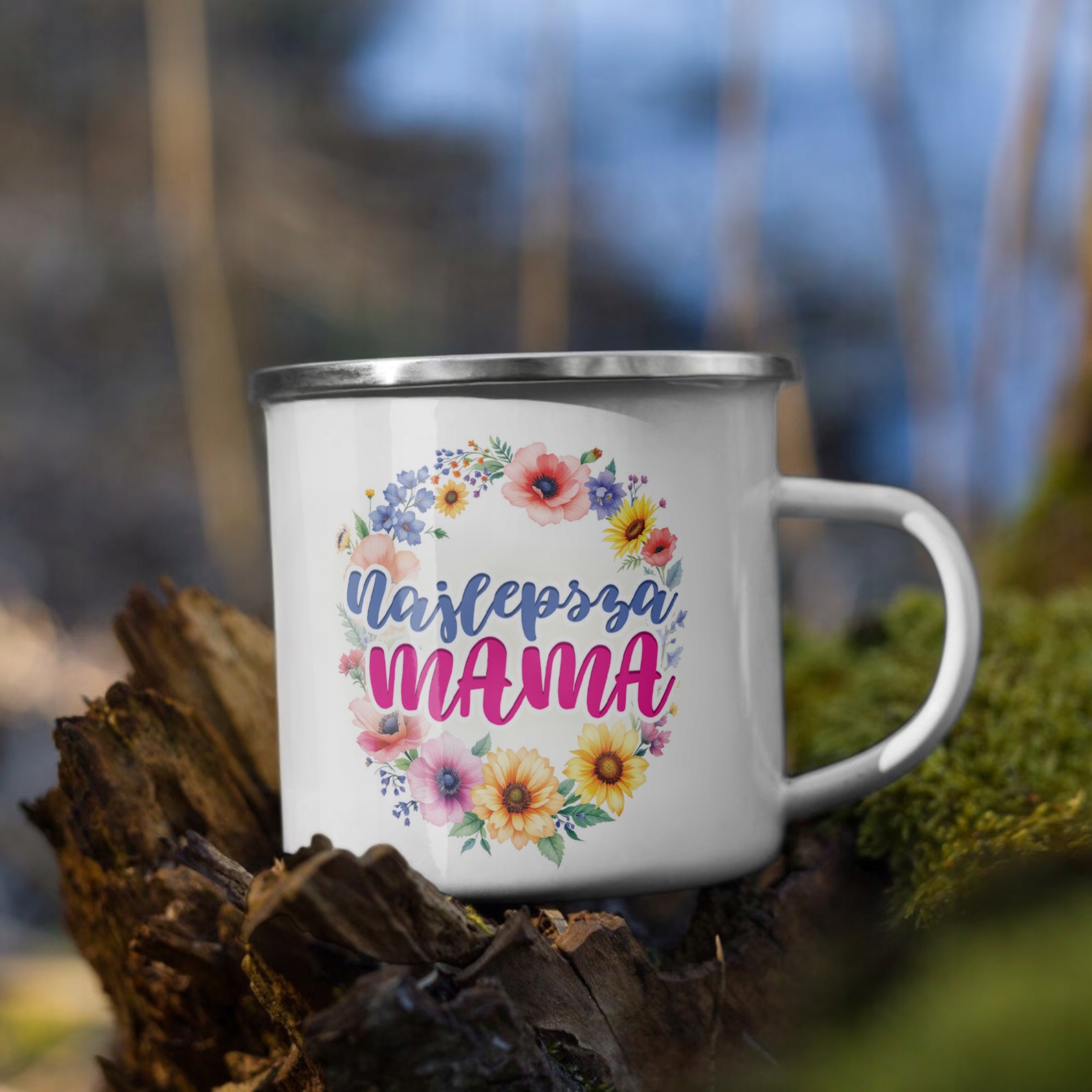 Emaliowany Kubek Garnuszek Dzień Matki Dla Mamy Prezent Najlepsza Mama