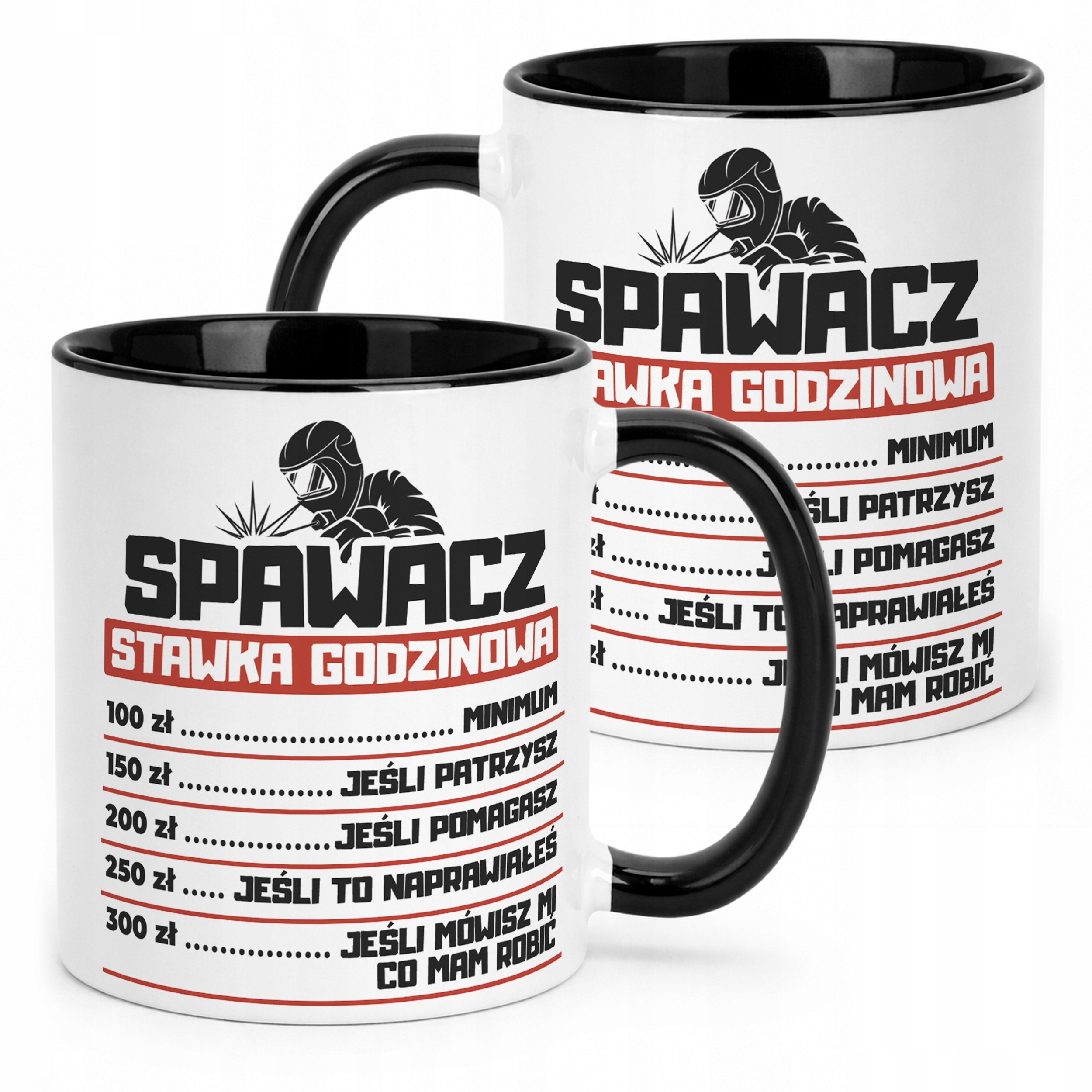 Kubek Czarny Spawacz Stawka Godzinowa Zabawny Prezent Upominek