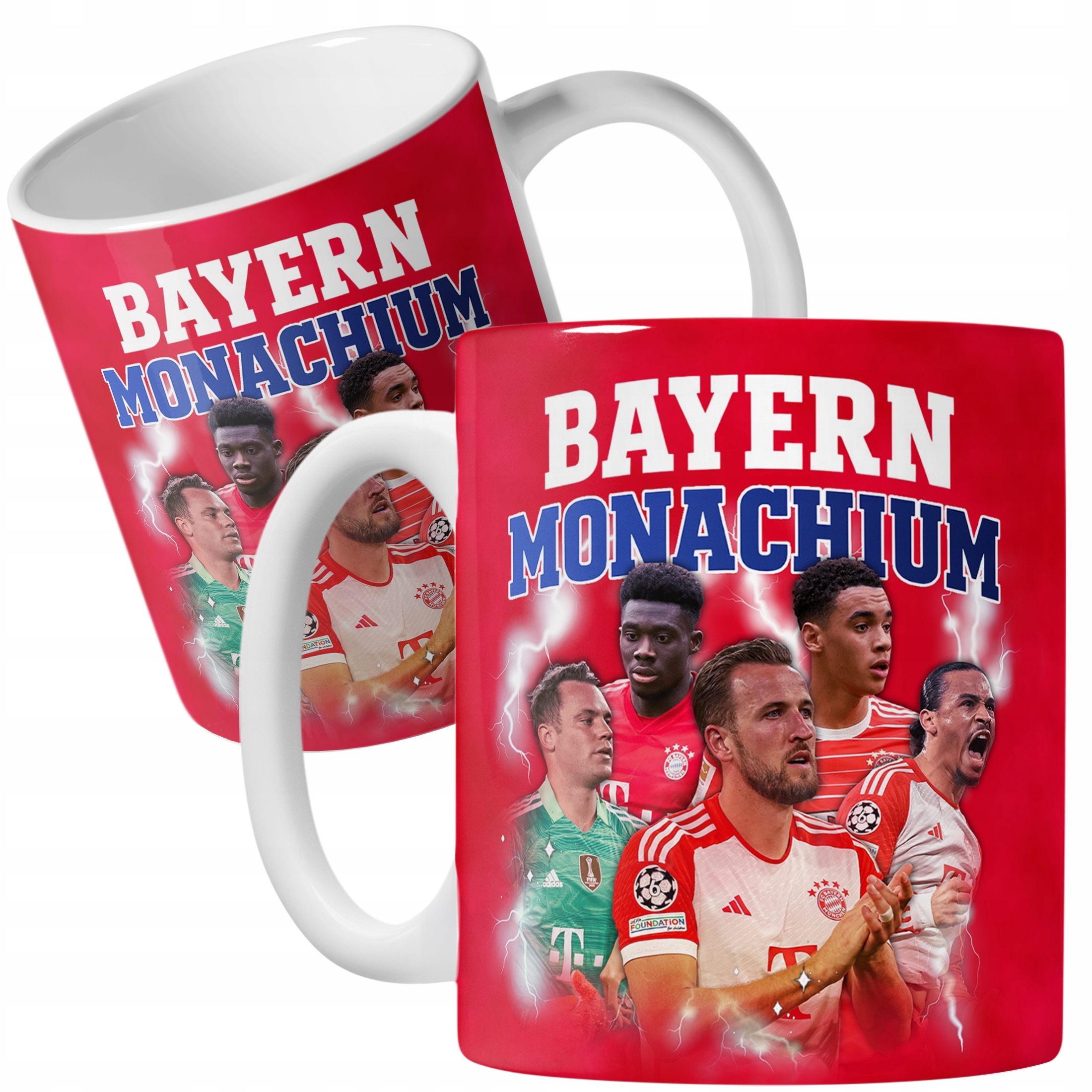 Zestaw Kubek + Poduszka Bayern Monachium Kane Musiala Sané