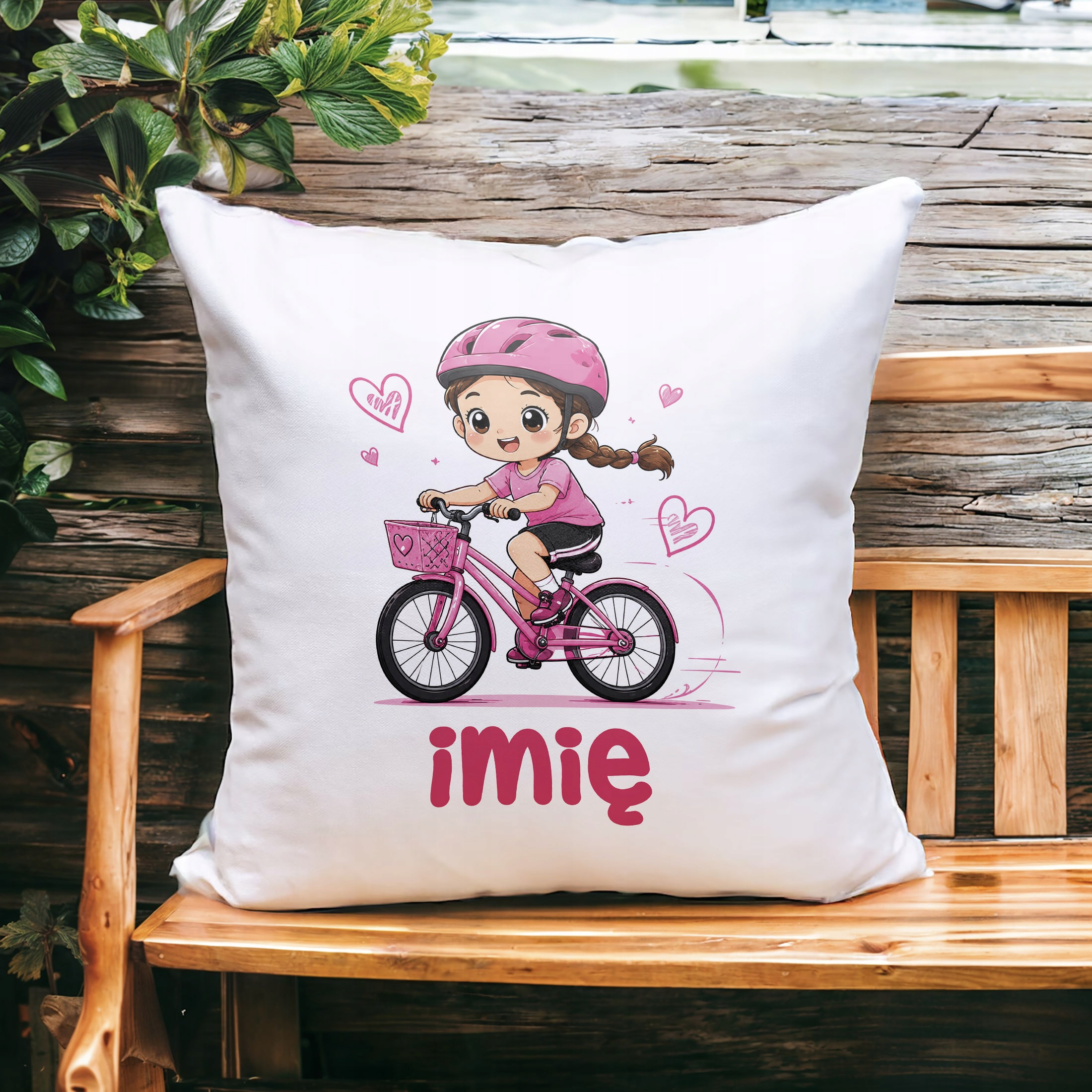 Zestaw Personalizowany Kubek Czarny Poduszka Rower Prezent