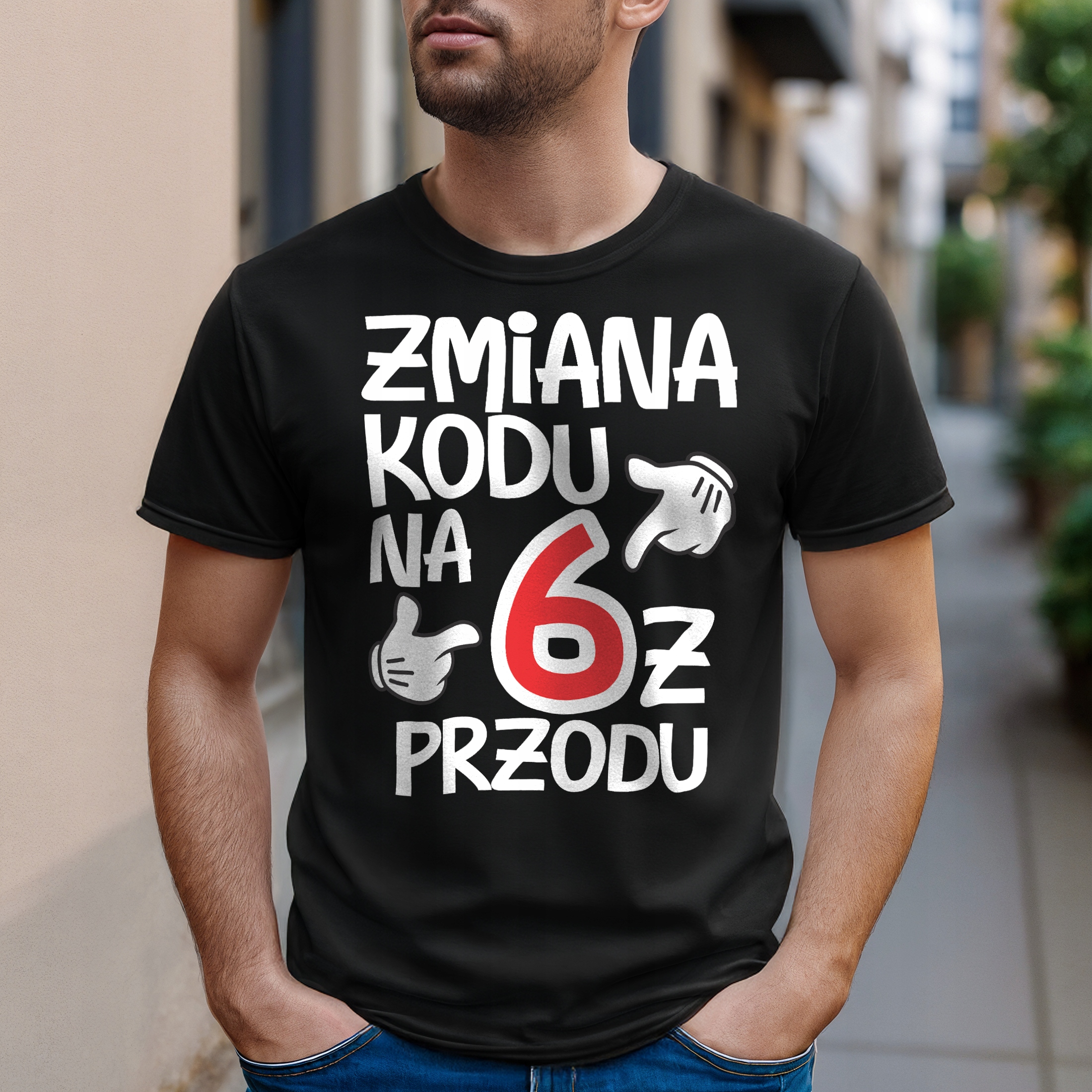 Koszulka czarna męska Zmiana Kodu 60 Urodziny Prezent