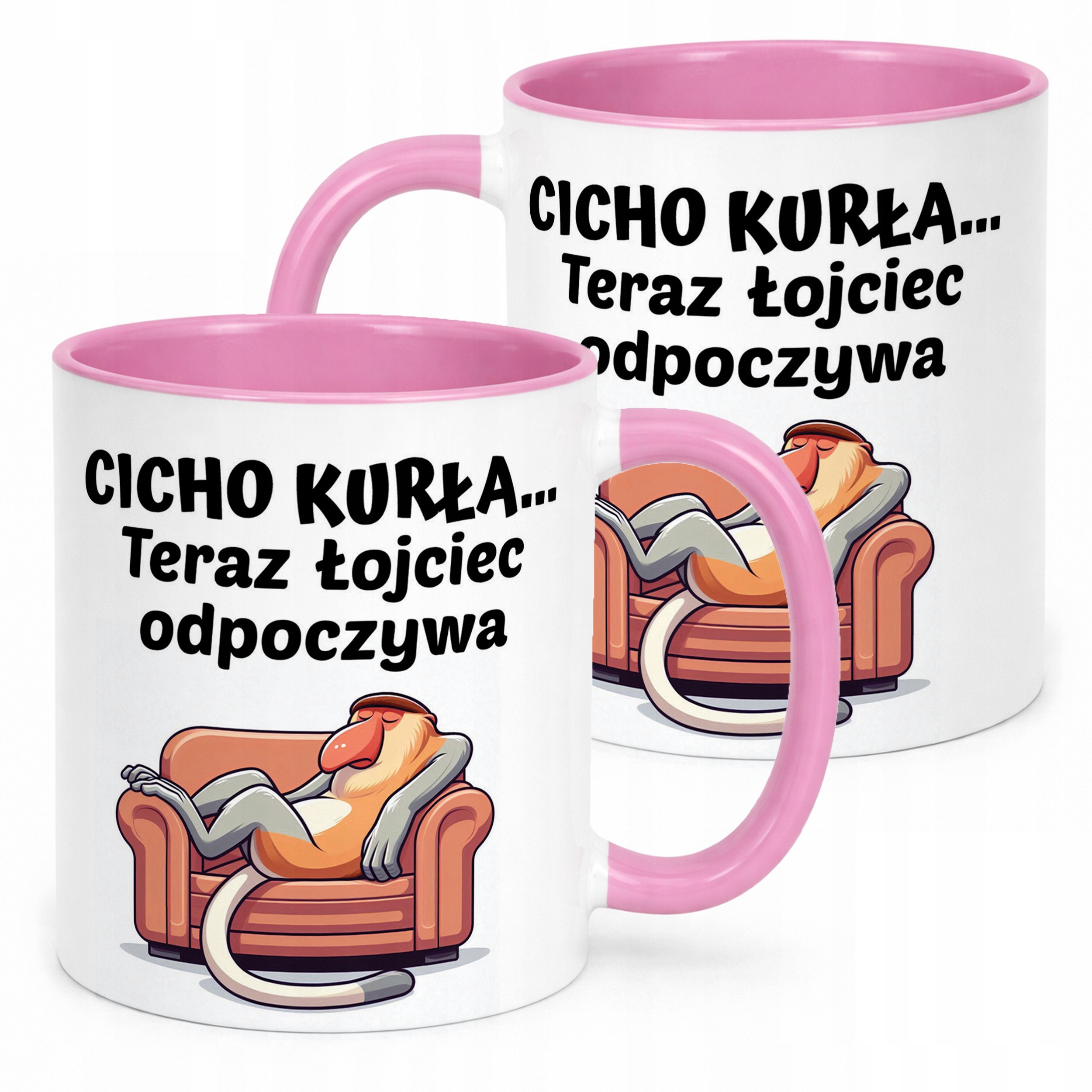 Kubek Różowy Dzień Ojca Dla Taty Łojciec Odpoczywa Nosacz Prezent