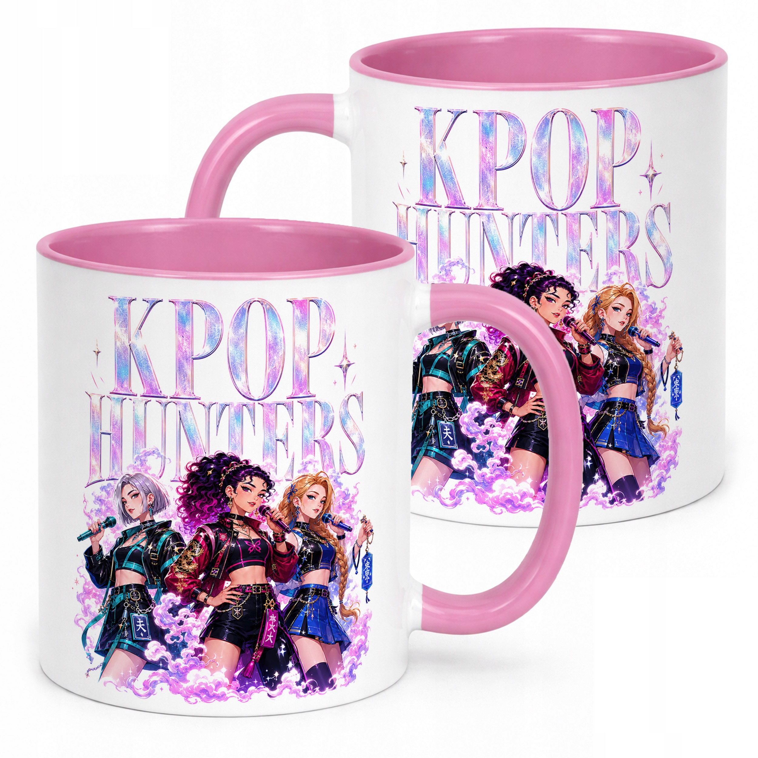Kubek Różowy z nadrukiem ŁOWCZYNIE KPOP Dla Dzieci Prezent Upominek