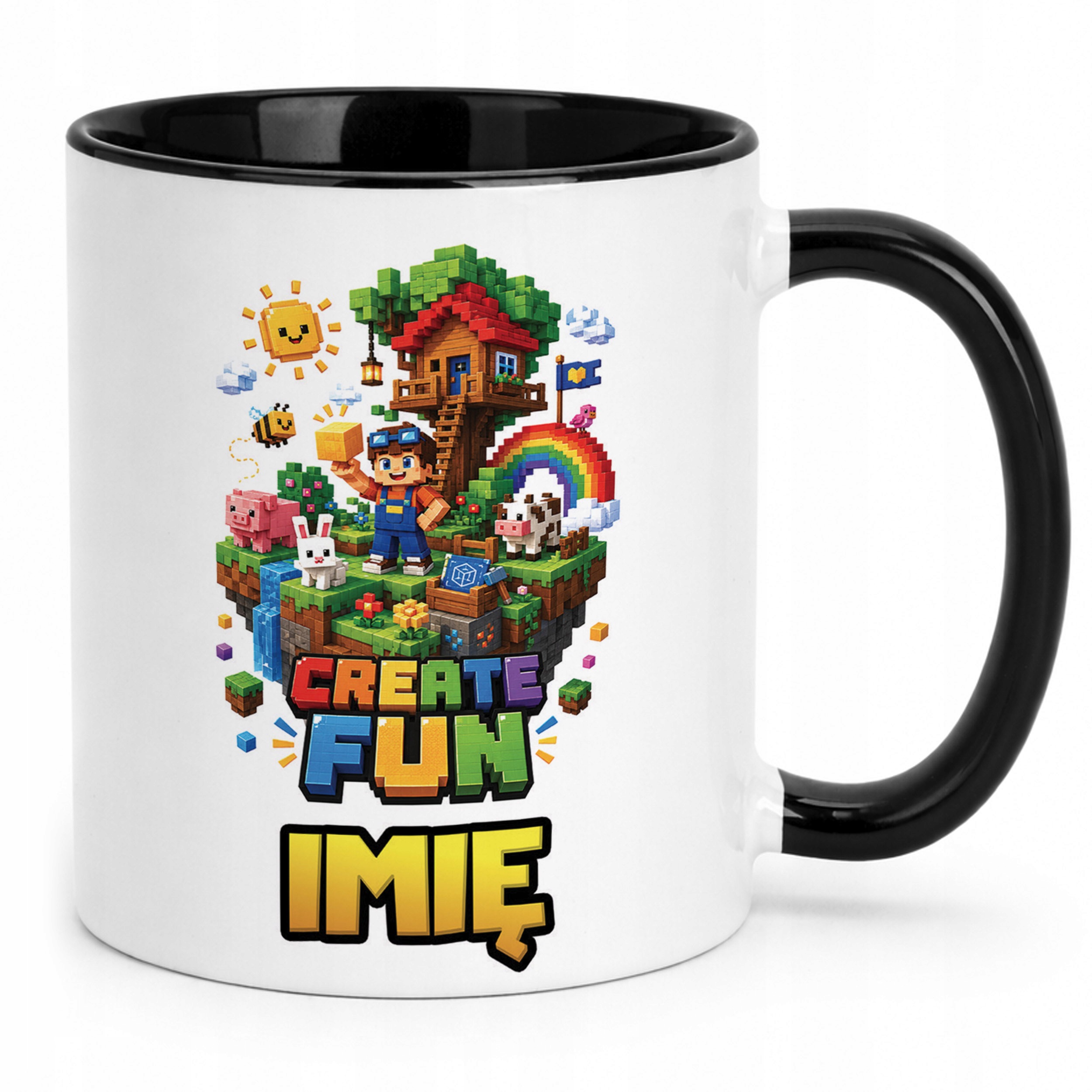 Zestaw Personalizowany Plecak Worek Kubek Czarny gra Create Fun Prezent