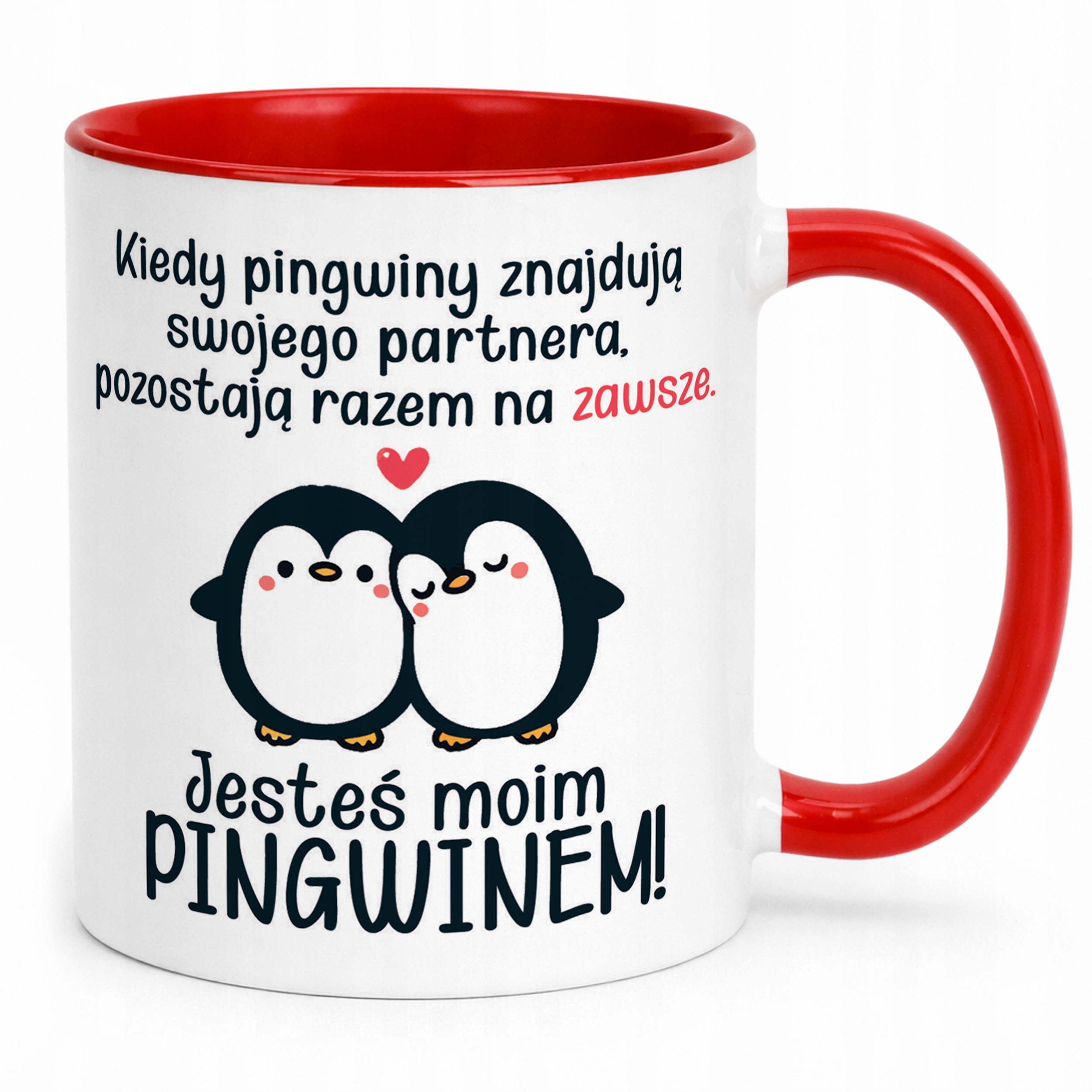 Kubek Czerwony Z Własnym Zdjęciem Serce Walentynki Prezent Upominek