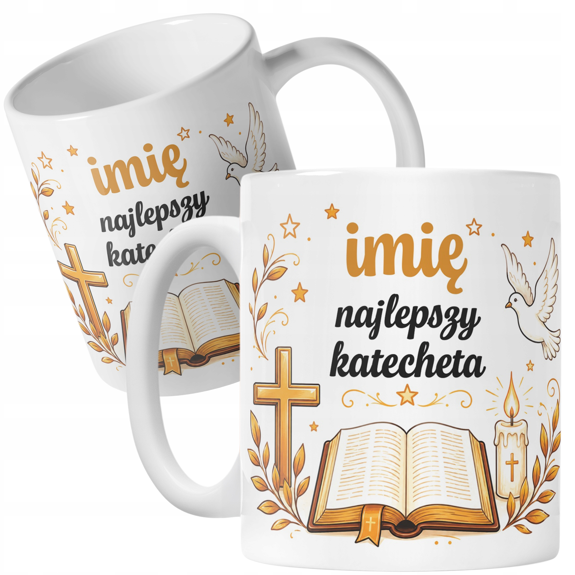 Kubek z Imieniem Dzień Nauczyciela Zakończenie Roku Dla Katechety Prezent