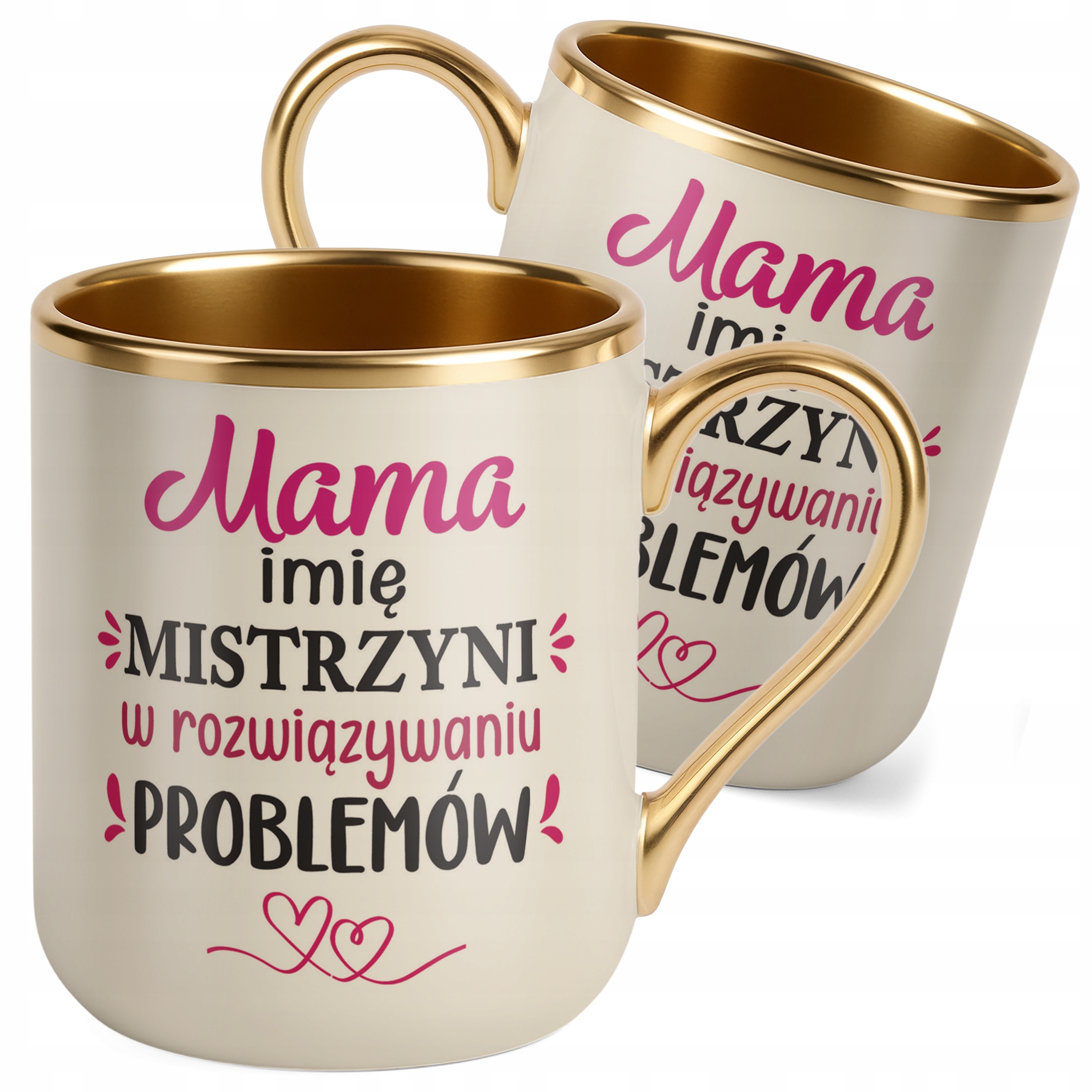 Kubek Premium Złoty Ecru Personalizowany Dzień Matki Dla Mamy
