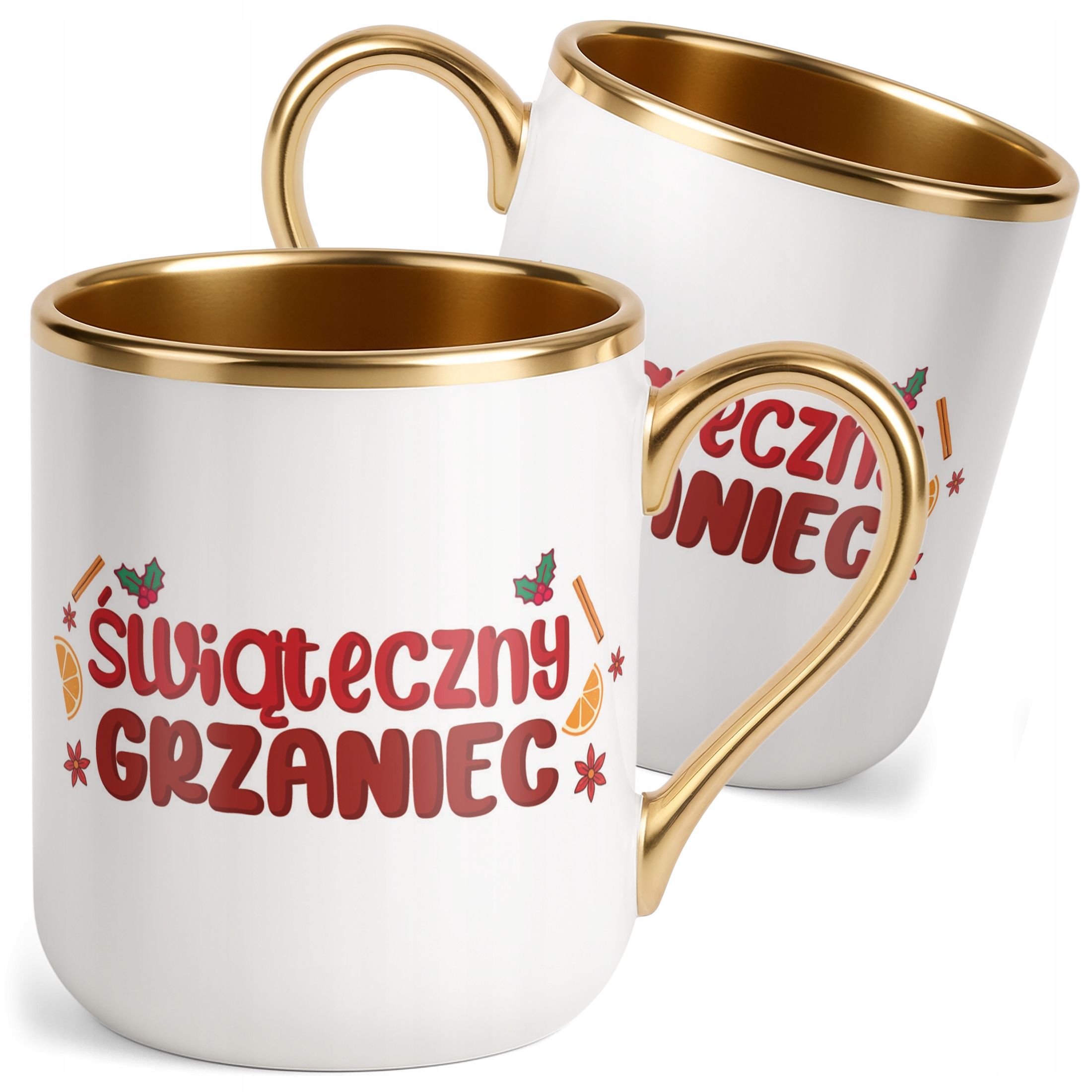 Kubek Premium Złoty Świąteczny Świąteczny Grzaniec Boże Narodzenie