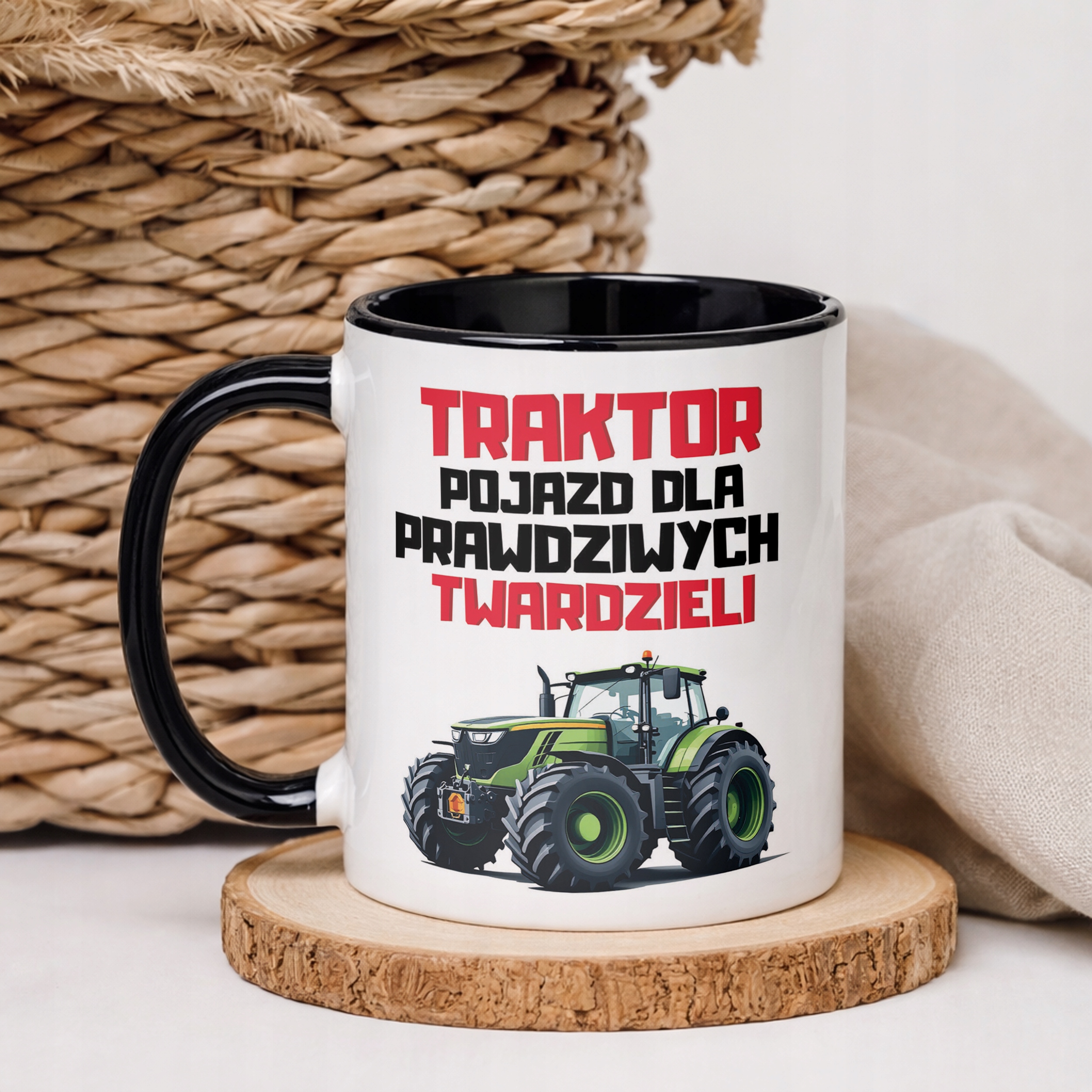Kubek Czarny Rolnik Dla Rolnika Traktor Zabawny Prezent Upominek