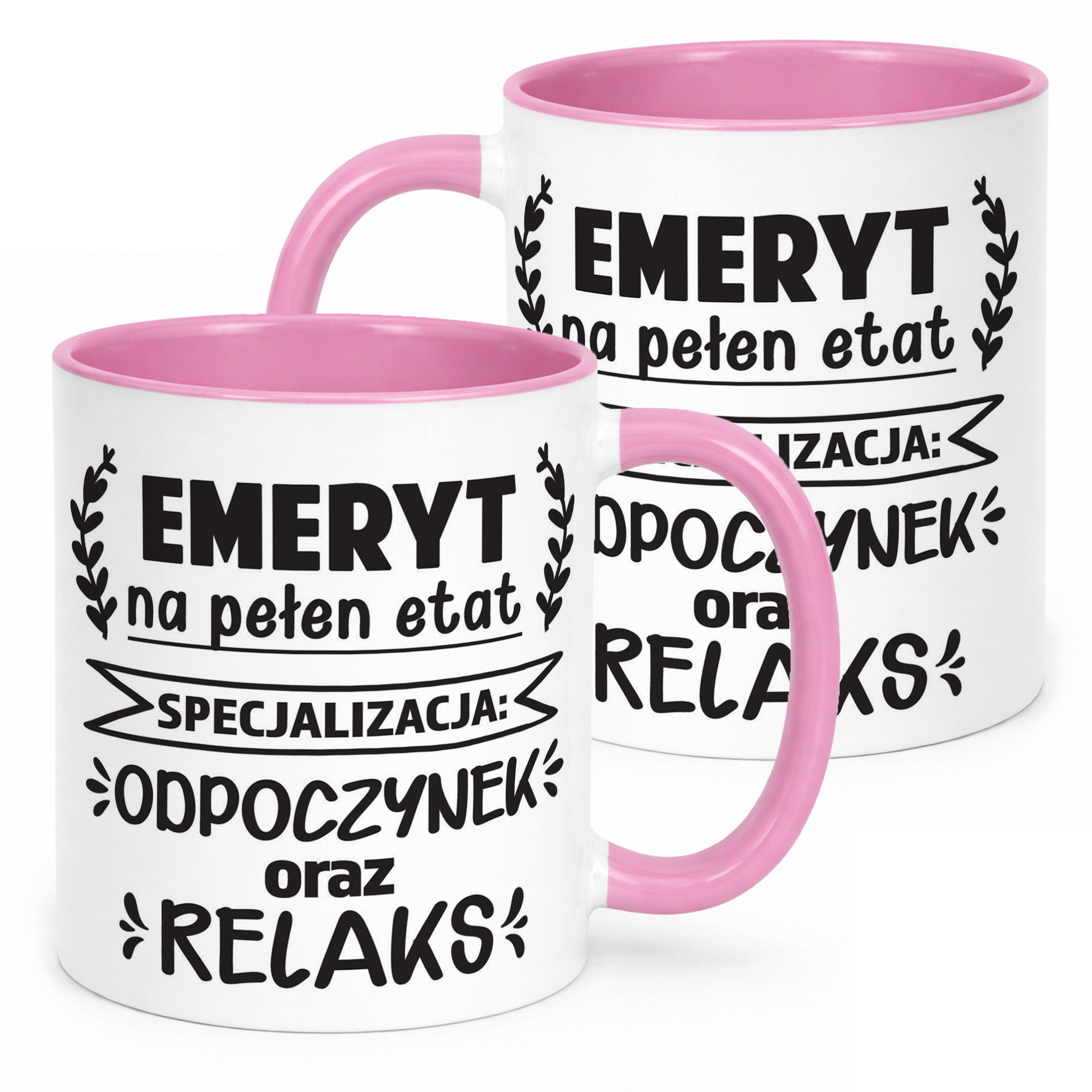 Kubek Różowy z okazji Emerytury Dla Emeryta Prezent Upominek