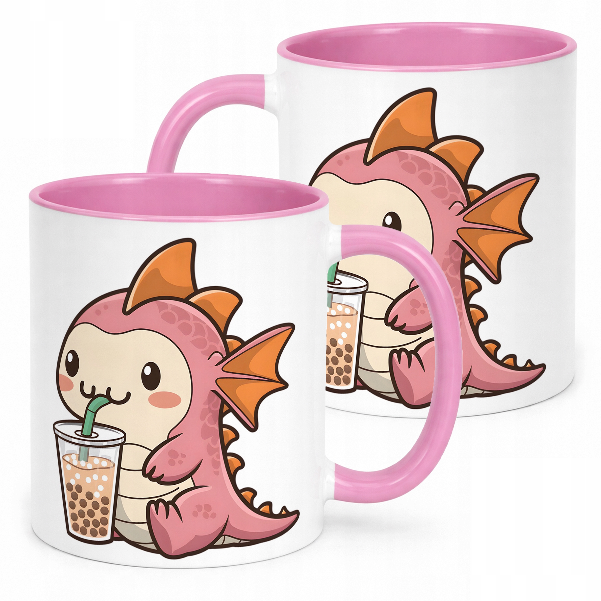 Różowy kubeczek 330ml prezent dla niej Aksolotl Axolotl Różowy Zwierzak OK