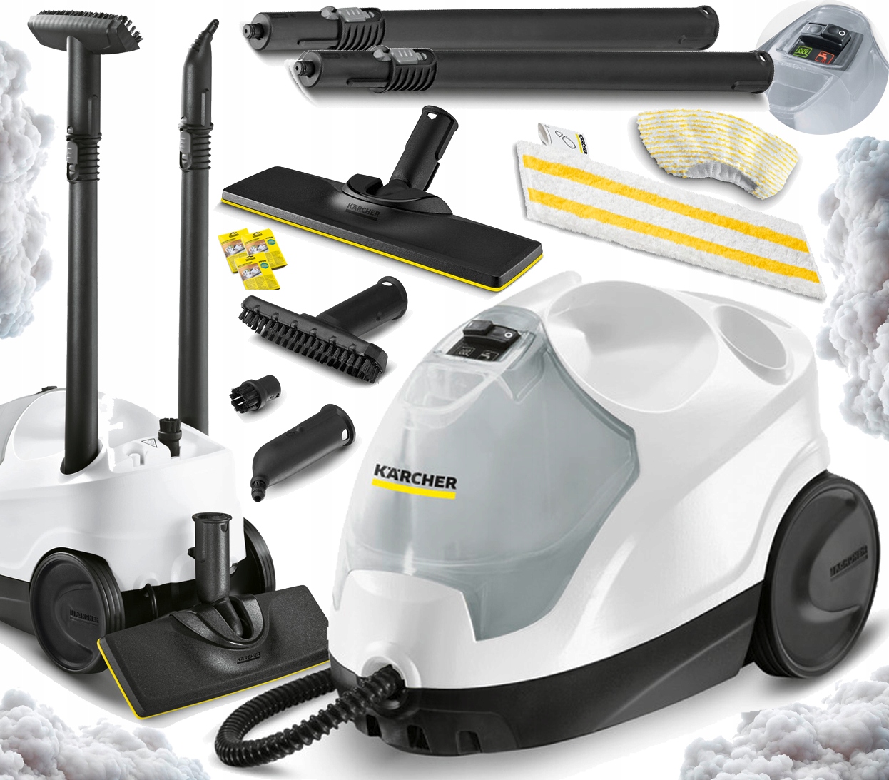【美品】momose MFVK-STD/NJ (WHT-PG) Parownica Mop Parowy Myjka Karcher SC4 EasyFix 2000W Zestaw 1.512