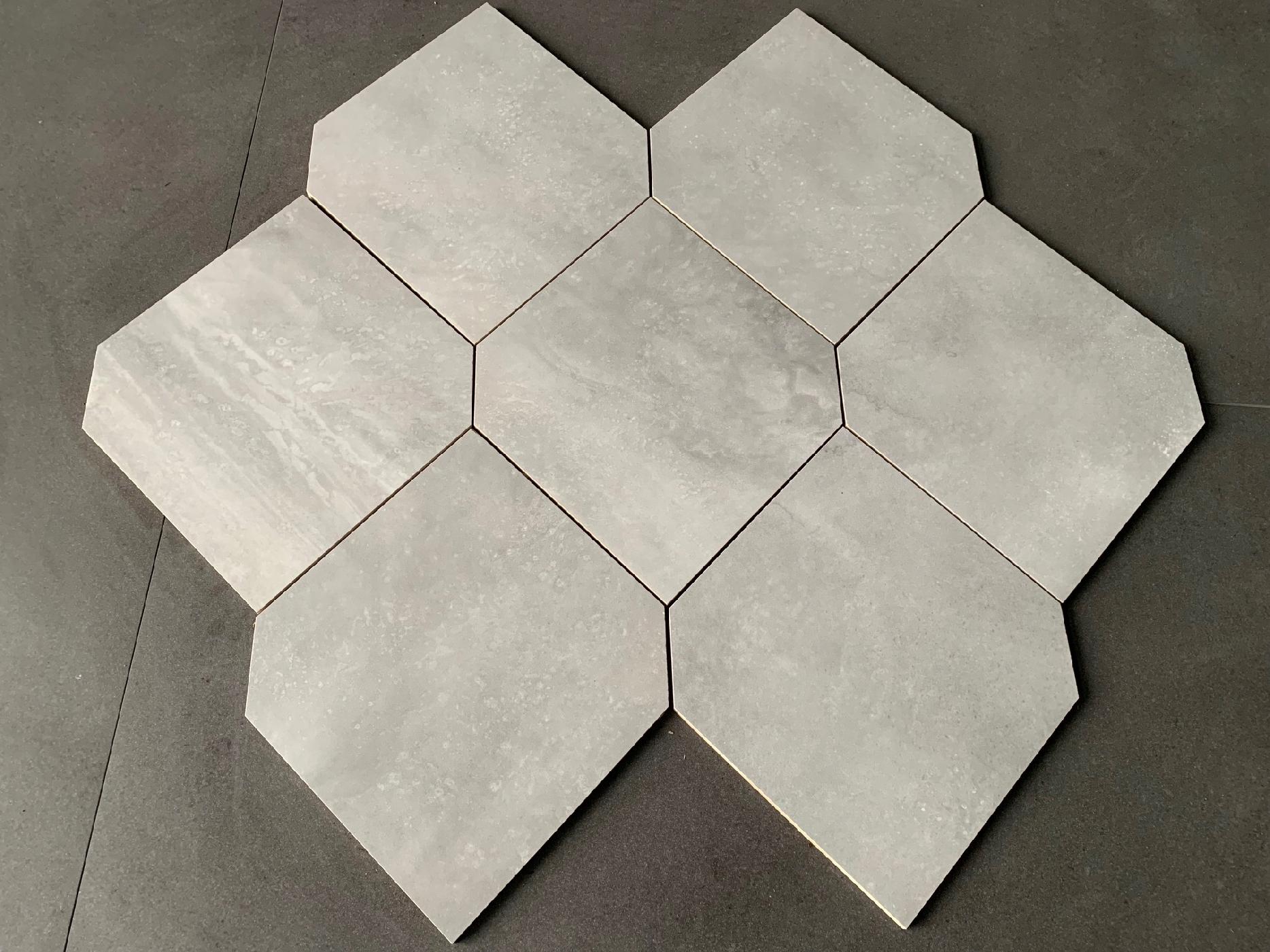 Gres polerowany HEKSAGONALNY - szary WYSOKI POŁYSK