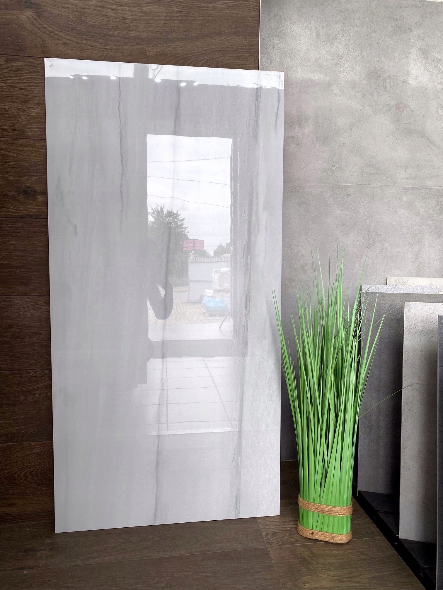 Jasny szary gres POLEROWANY Żyłki Nitki WYSOKI POŁYSK GAT. 1 - SUPER CENA