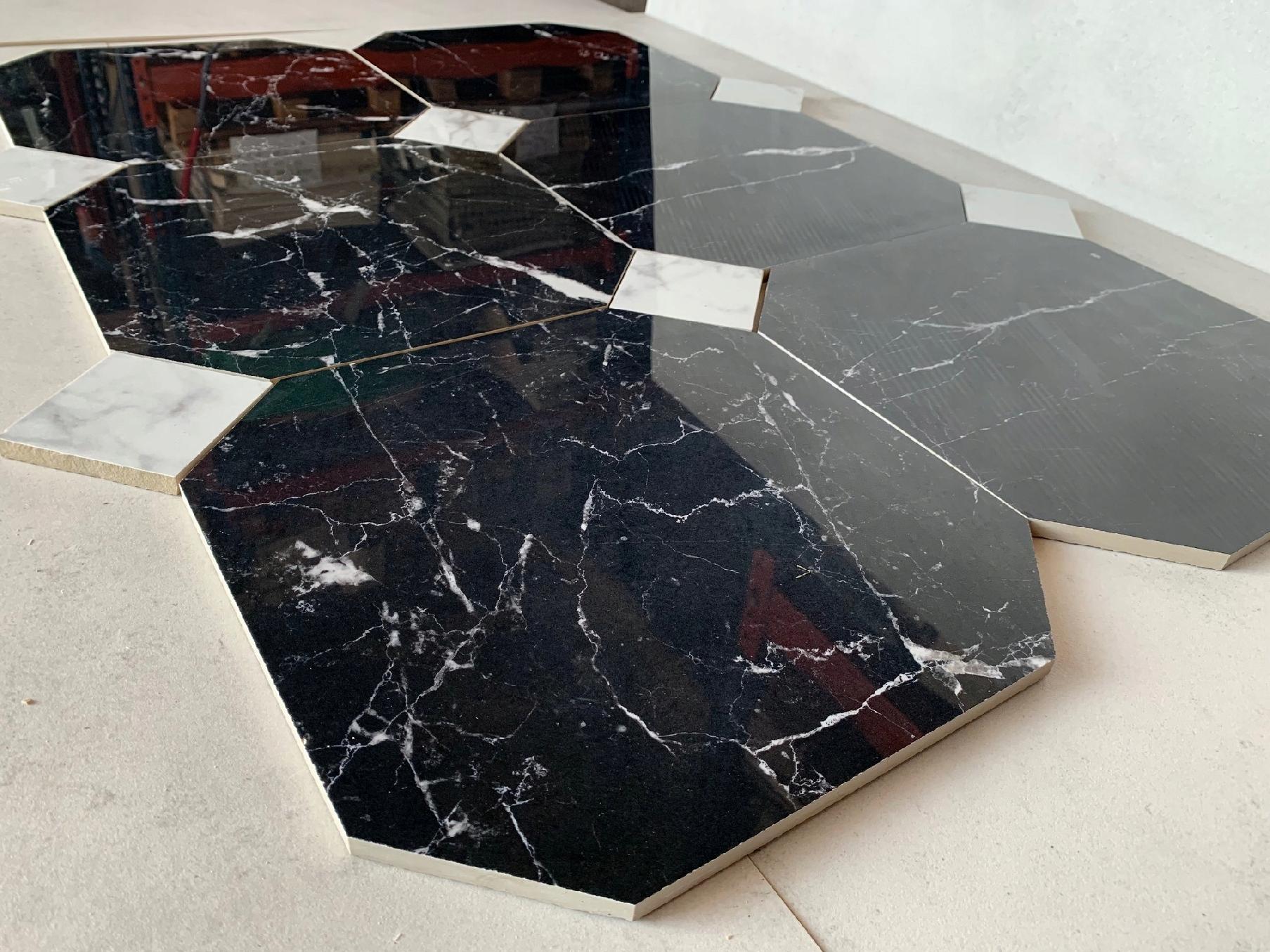 CZARNY MARMUR oktagon gres polerowany MAGIC POŁYSK