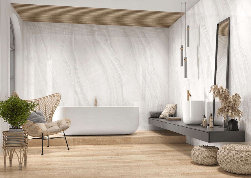 Płytki wielkoformatowe 280x120 ONIX WHITE POLER