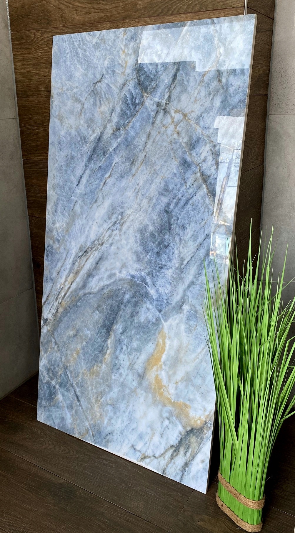 Gres polerowany 120x60 WYSOKI POŁYSK szary/błękit