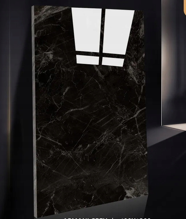 Czarny gres jasna nitka 120x60 WYSOKI POŁYSK gat.I