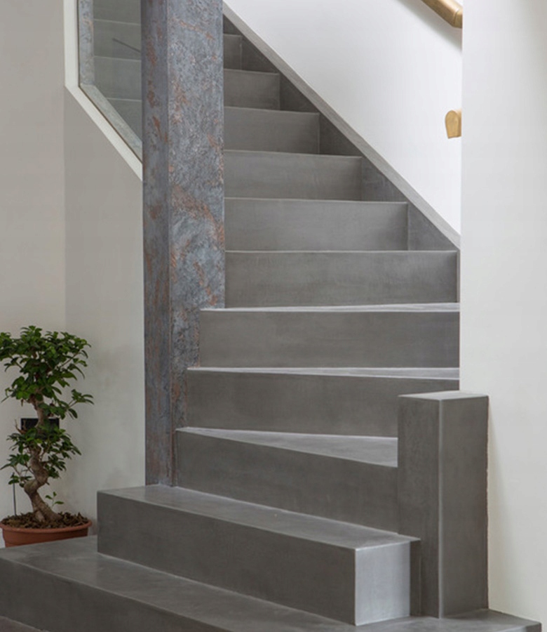 Szare betonowe płytki na schody 100x30 atest R10