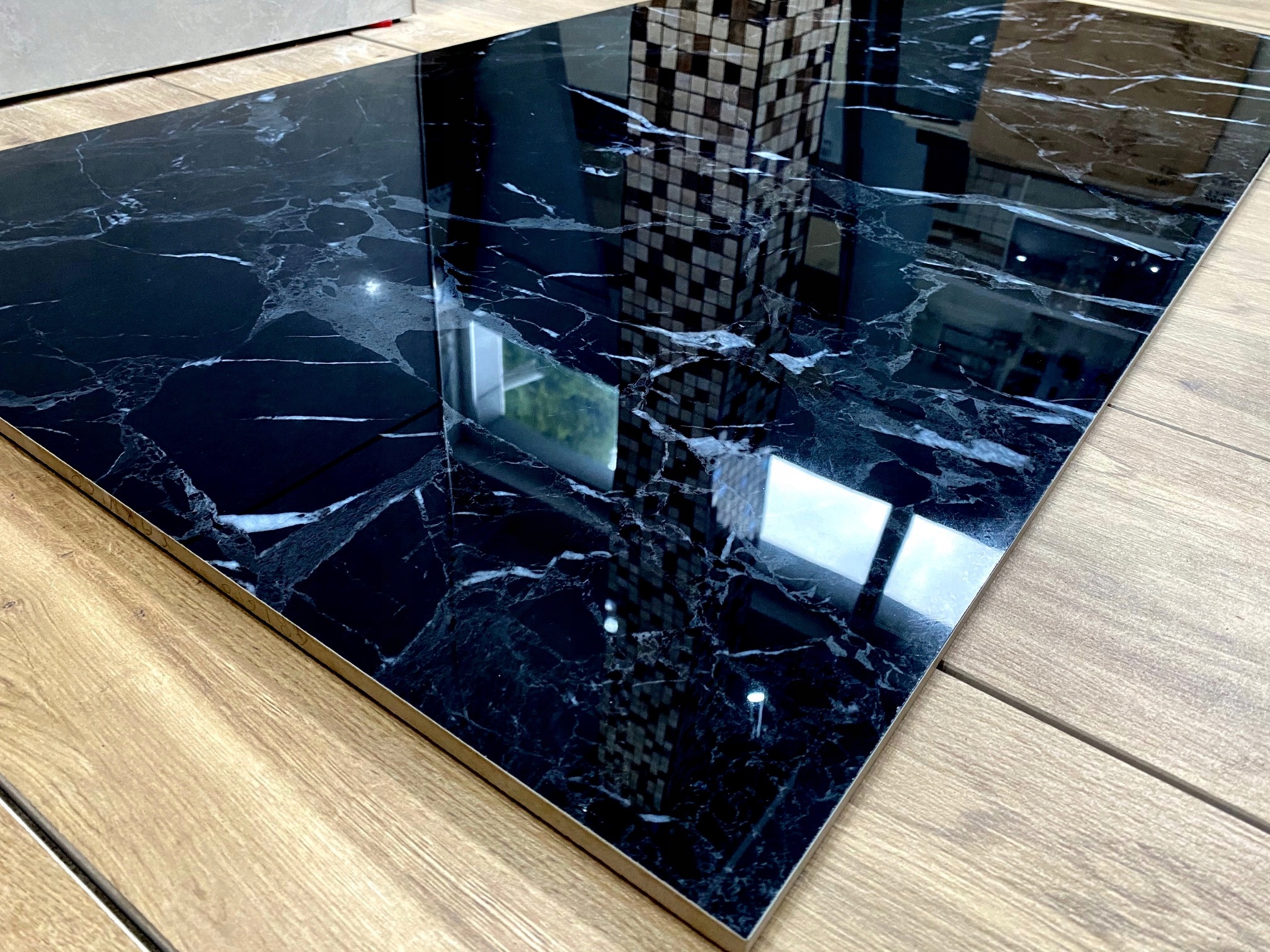 Gres polerowany CZARNY MARMUR 120x60 WYSOKI POŁYSK