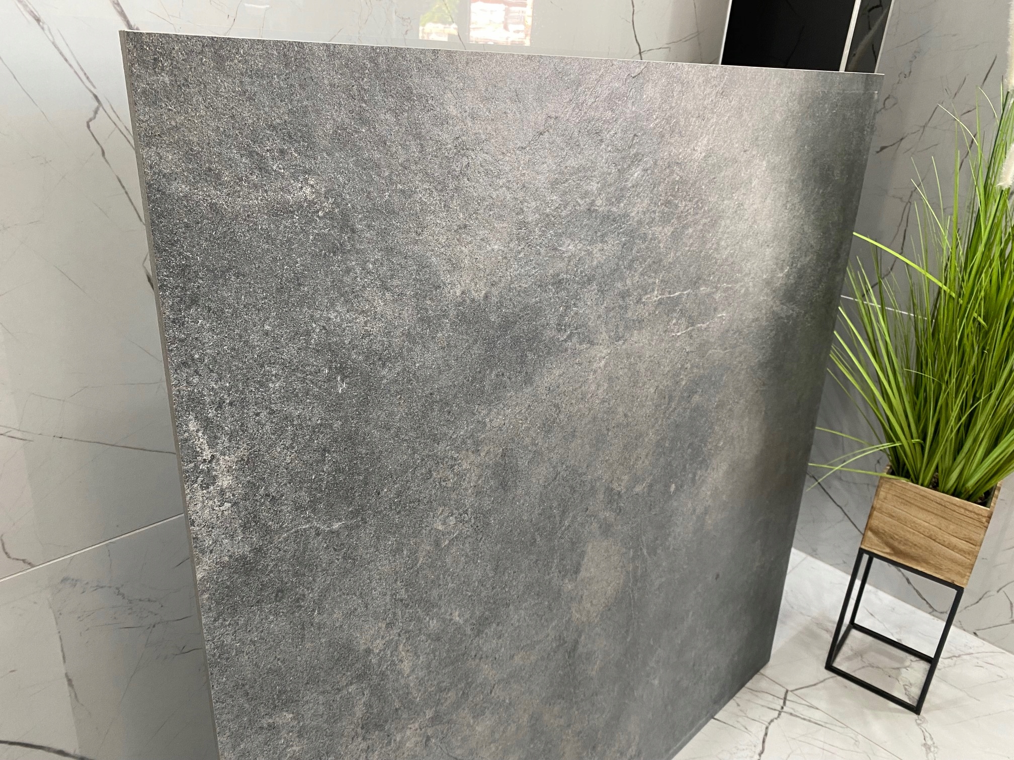 Duże płyty betonopodobne gres 120x120 struktura ANTRACYT STALOWY NAJTANIEJ