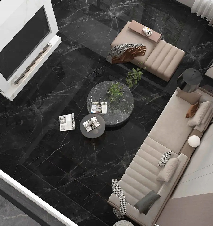 Czarny gres jasna nitka 120x60 WYSOKI POŁYSK gat.I