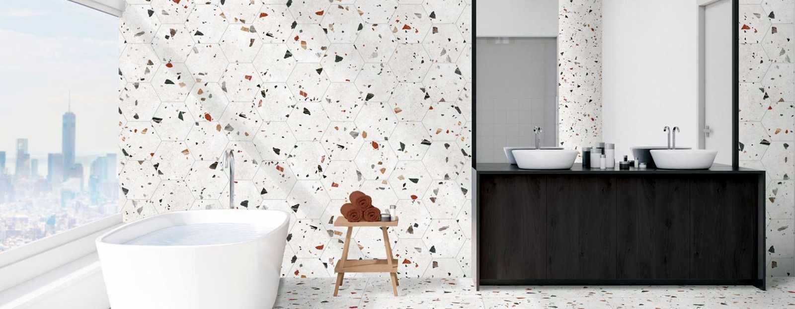 Płytki heksagonalne LASTRIKO Straciatella Terrazzo