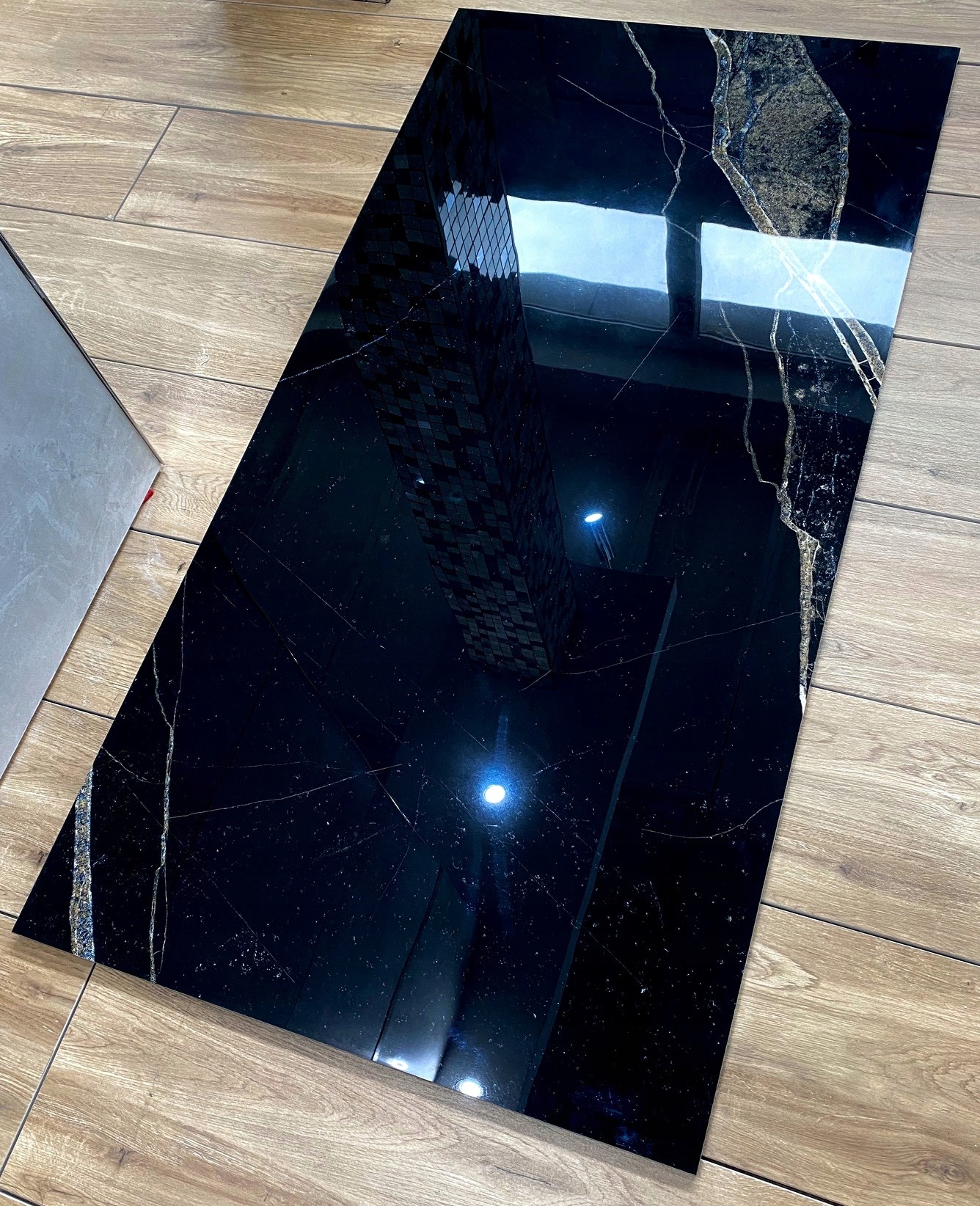 Gres polerowany CZARNY MARMUR 120x60 WYSOKI POŁYSK