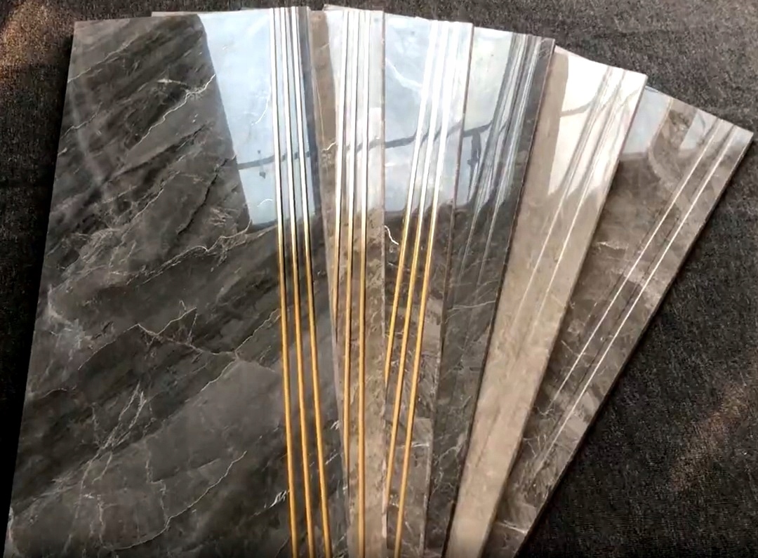 Schody z marmuru ZŁOTO gres WYSOKI POŁYSK 100x30