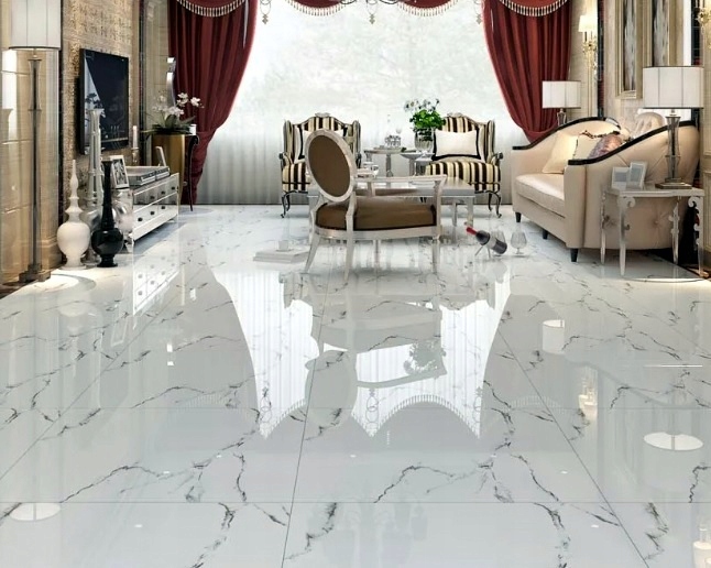 GRES CALACATTA WHITE 60X60 BIAŁY MARMUR POŁYSK g.2