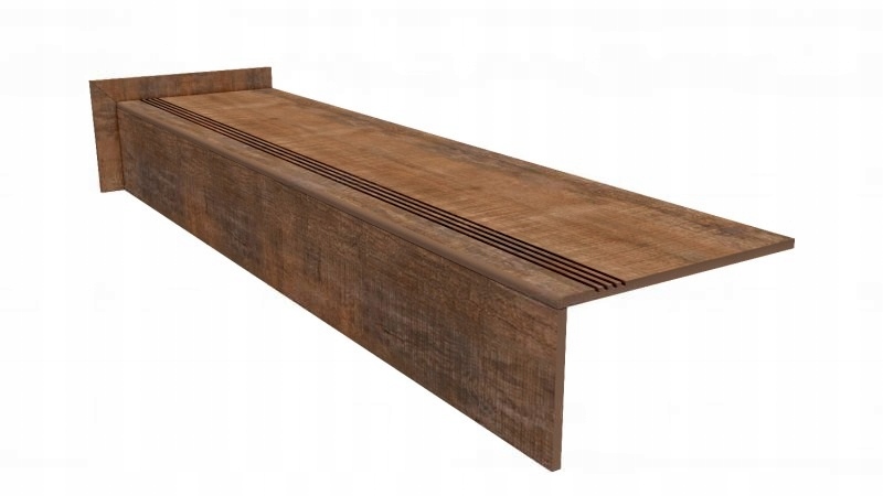 Płytki schodowe 120x30 antypoślizgowe mrozoodporne BRĄZ - podstopień+cokół