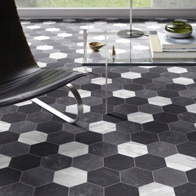 Płytki heksagonalne SZARY/GRAFIT półmat MULTICOLOR