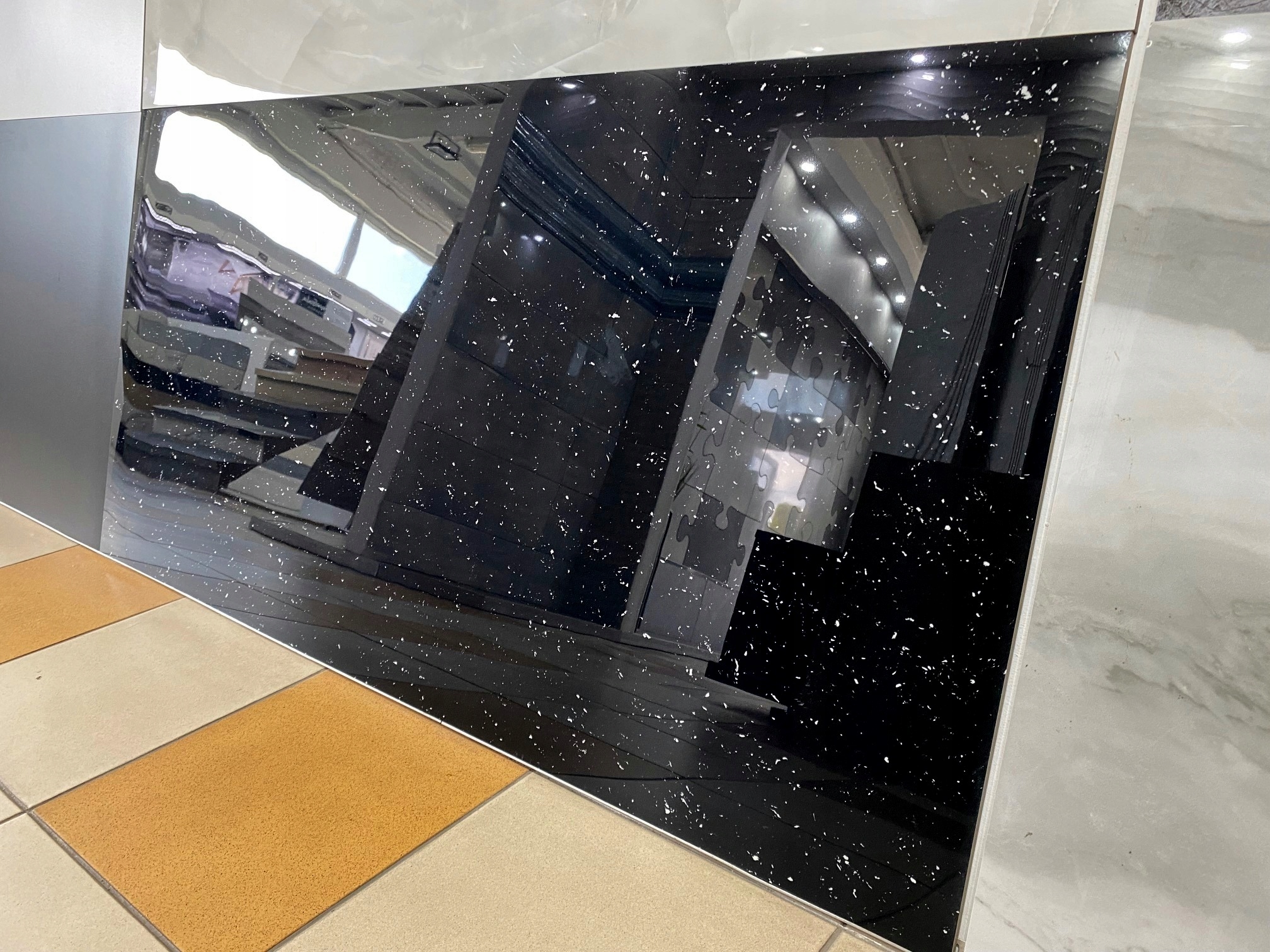 CZARNY gres polerowany WYSOKI POŁYSK efekt 3D GAT. 1 TANIO - NOWOŚĆ