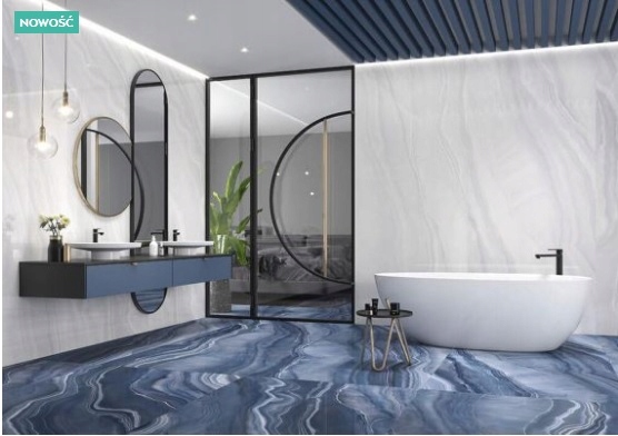 Płytki wielkoformatowe 280x120 ONIX BLUE POLER 6mm